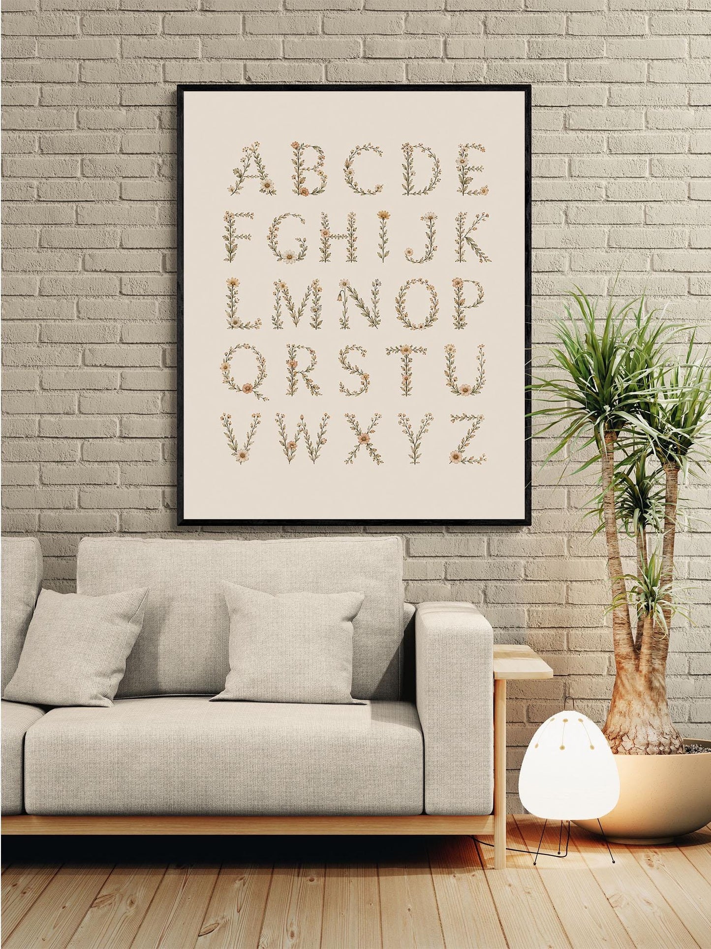Floral Alphabet Nursery Wall Art Print | Children’s Home Decor | Botanical ABC | For Boy | Kids | Girl | Cottage core | Artwork