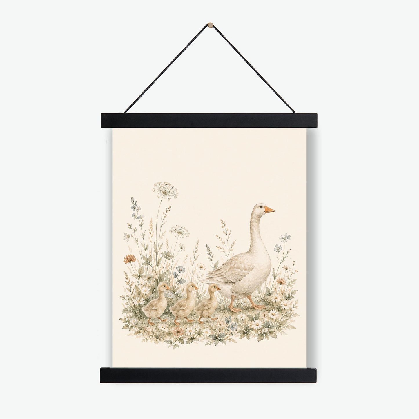 Goose Family Nursery Wall Art Print | Children’s Home Decor | Mother and Goslings | Animal | For Boy | Kids | Girl | Cottage core | Artwork