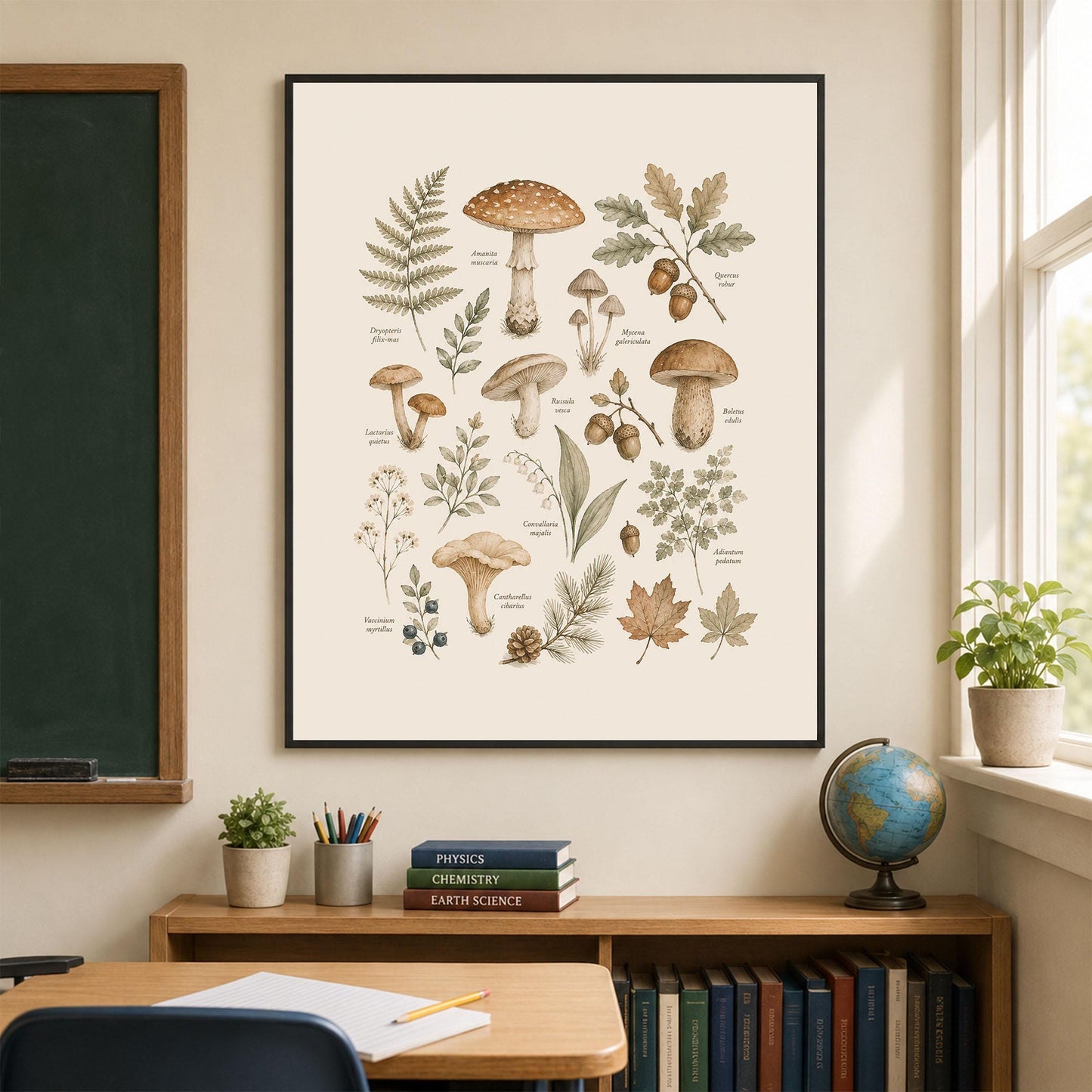 Vintage Botanical Mushroom Nursery Wall Art Print | Children’s Home Decor | For Boy | Kids | Girl | Cottage core | Natural History Artwork