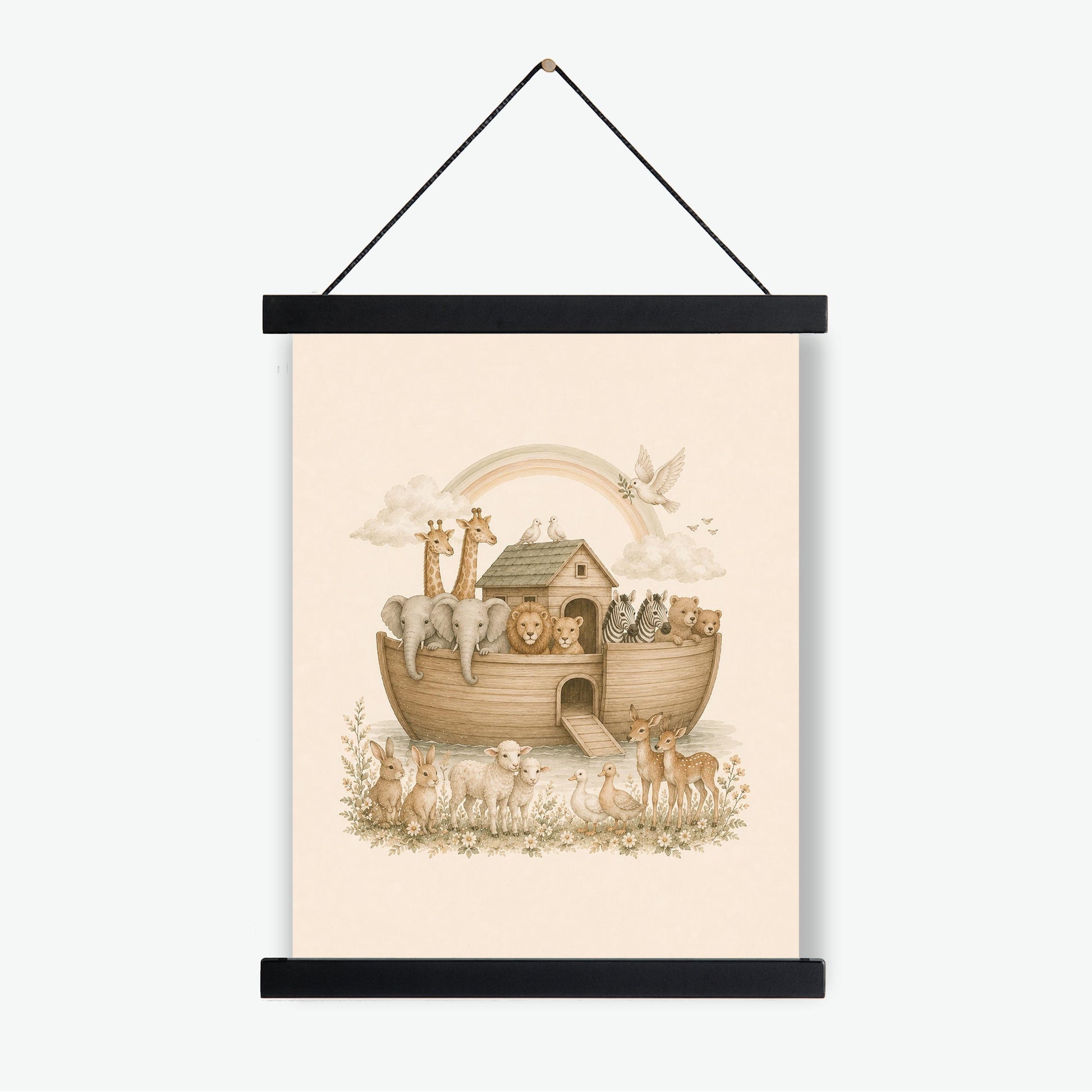 Noah’s Ark Nursery Wall Art Print | Children’s Home Decor | Bible Story | Animal | For Boy | Kids | Girl | Cottage core | Family Artwork