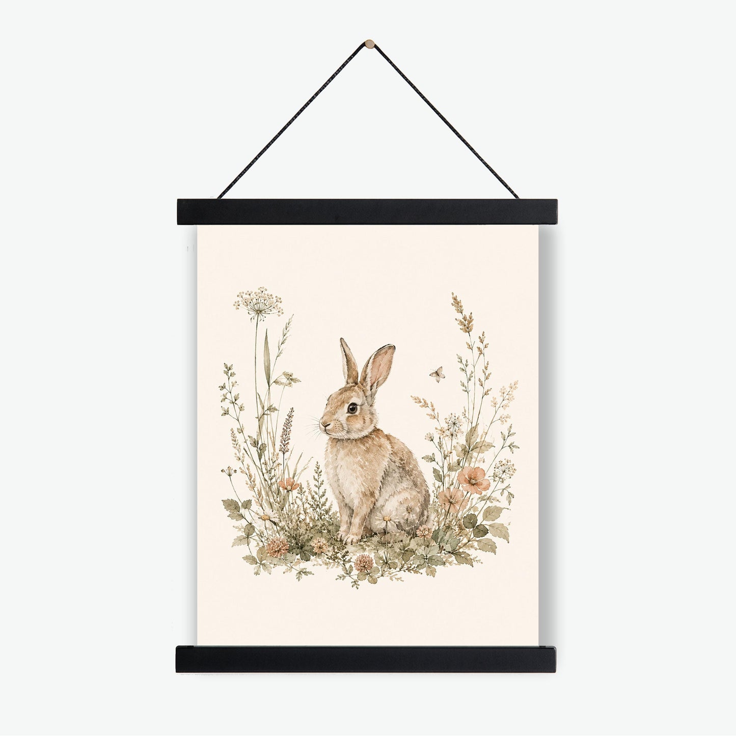 Bunny Rabbit Nursery Wall Art Print | Children’s Home Decor | Woodland Animal | Forest | Boy | Kids | Girl | Cottage Core | Family Artwork