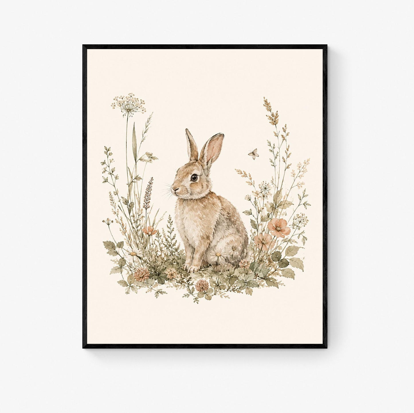 Bunny Rabbit Nursery Wall Art Print | Children’s Home Decor | Woodland Animal | Forest | Boy | Kids | Girl | Cottage Core | Family Artwork