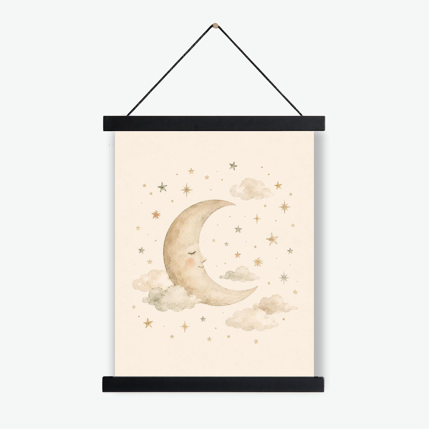 Sleeping Stars And Moon Nursery Wall Art Print | Children’s Home Decor | Night Sky | For Boy | Kids | Girl | Cottage Core | Family Artwork