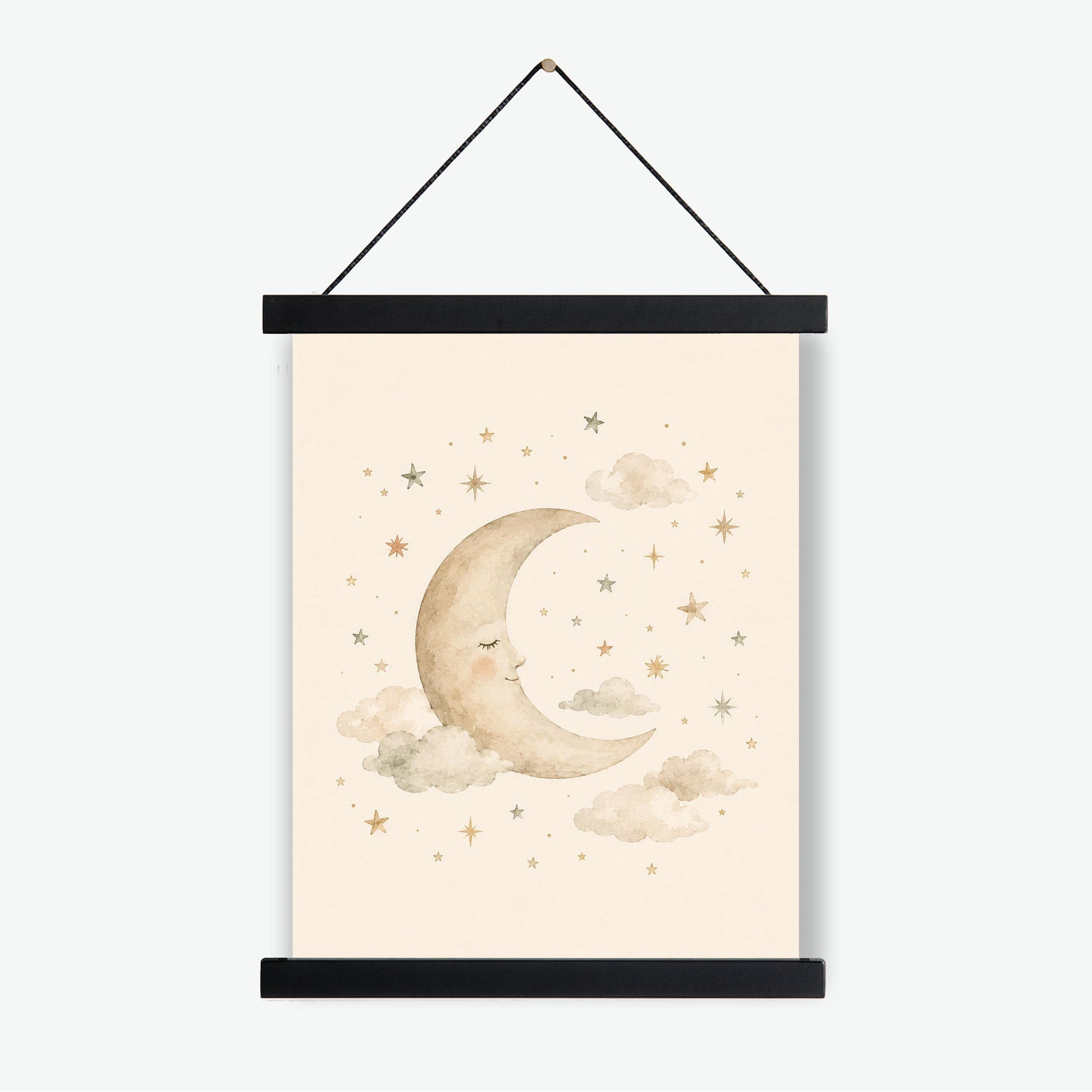 Sleeping Stars And Moon Nursery Wall Art Print | Children’s Home Decor | Night Sky | For Boy | Kids | Girl | Cottage Core | Family Artwork