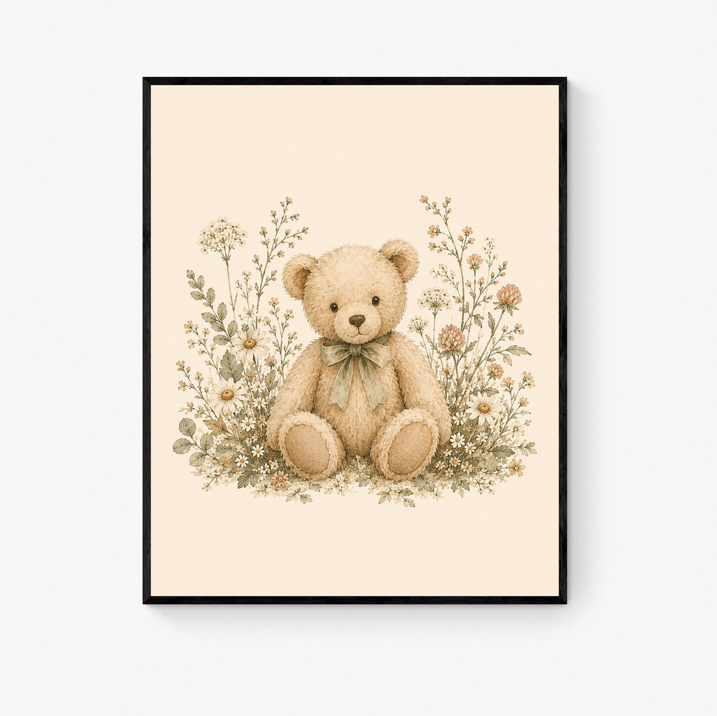Teddy Bear Nursery Wall Art Print | Children’s Home Decor | Vintage Animal | Forest | Boy | Kids | Girl | Cottage Core | Family Artwork