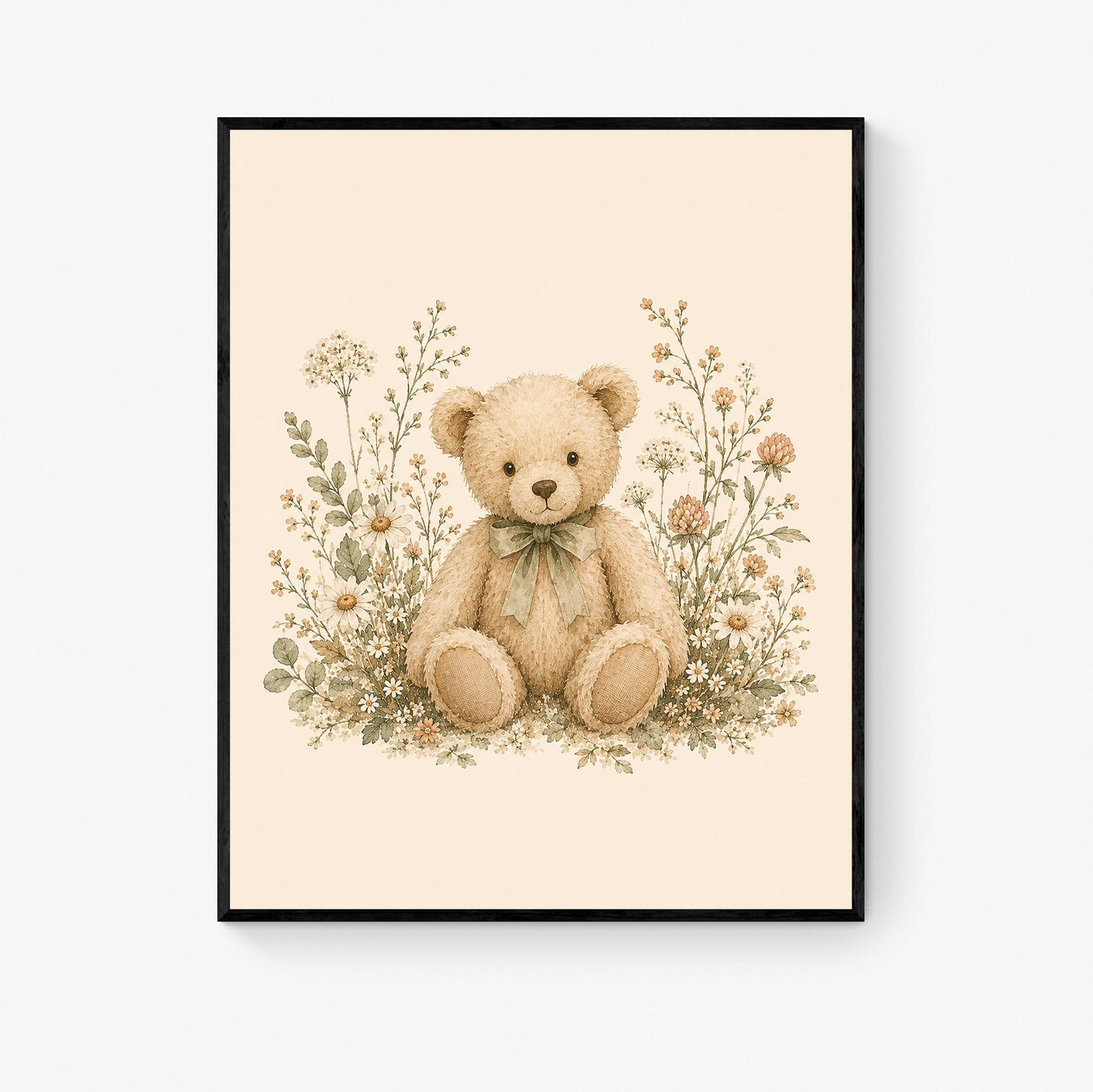 Teddy Bear Nursery Wall Art Print | Children’s Home Decor | Vintage Animal | Forest | Boy | Kids | Girl | Cottage Core | Family Artwork
