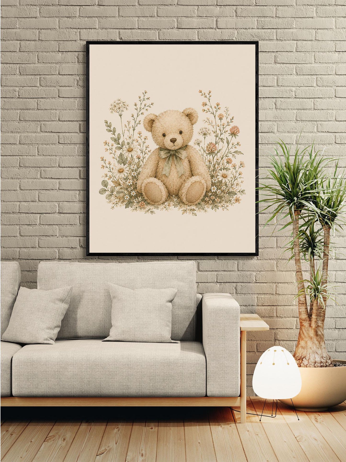 Teddy Bear Nursery Wall Art Print | Children’s Home Decor | Vintage Animal | Forest | Boy | Kids | Girl | Cottage Core | Family Artwork