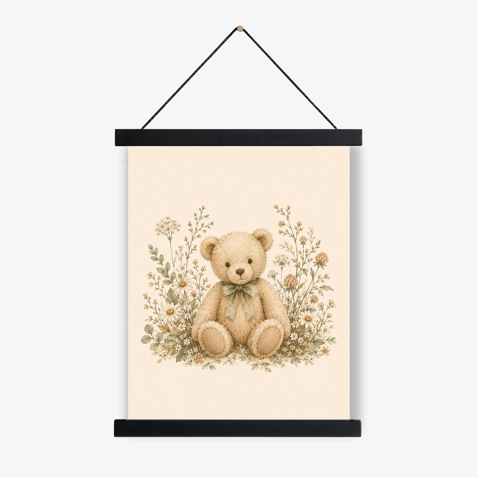Teddy Bear Nursery Wall Art Print | Children’s Home Decor | Vintage Animal | Forest | Boy | Kids | Girl | Cottage Core | Family Artwork