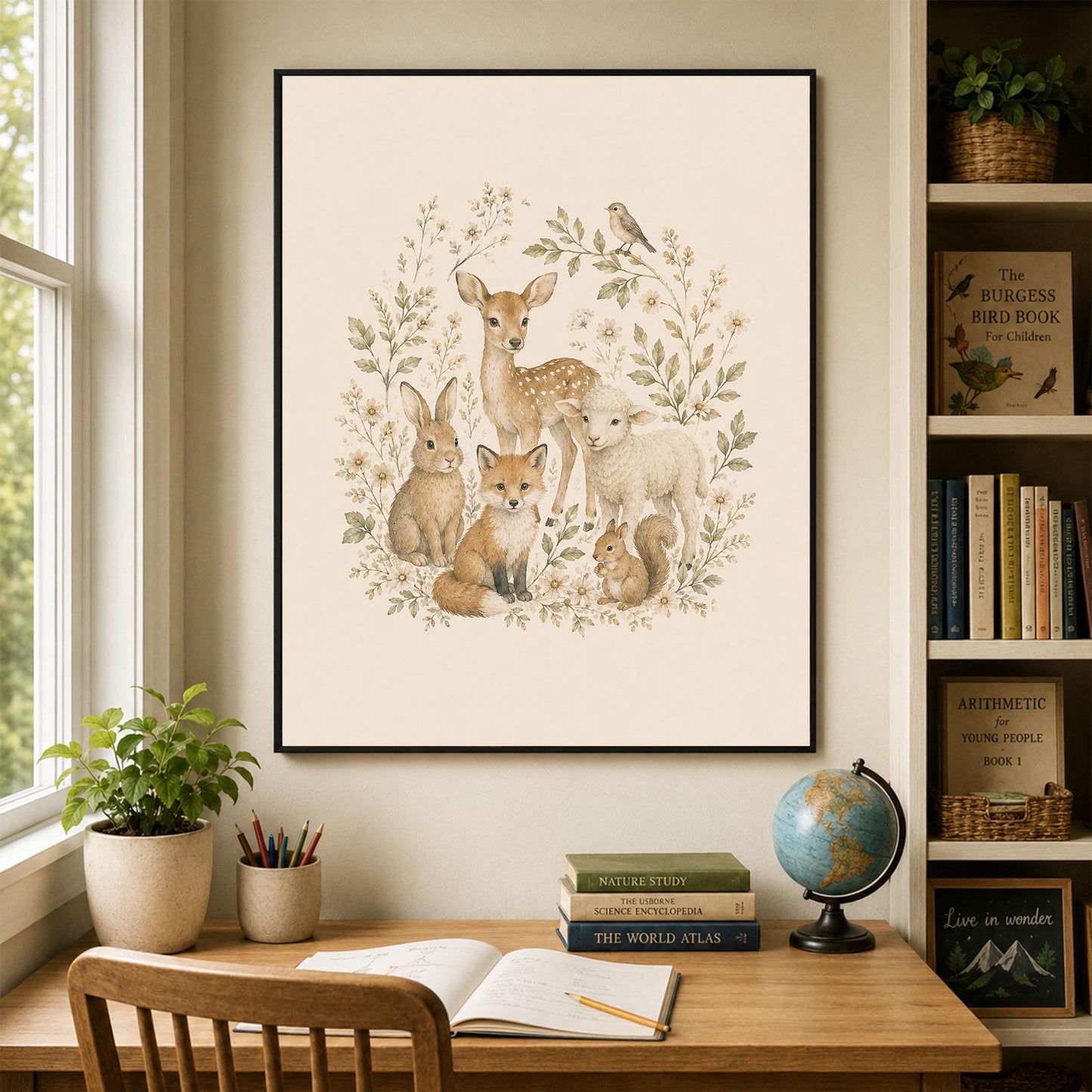 Woodland Animals Nursery Wall Art Print | Children’s Home Decor | Forest | Boy | Kids | Girl | Cottage Core | Family Artwork