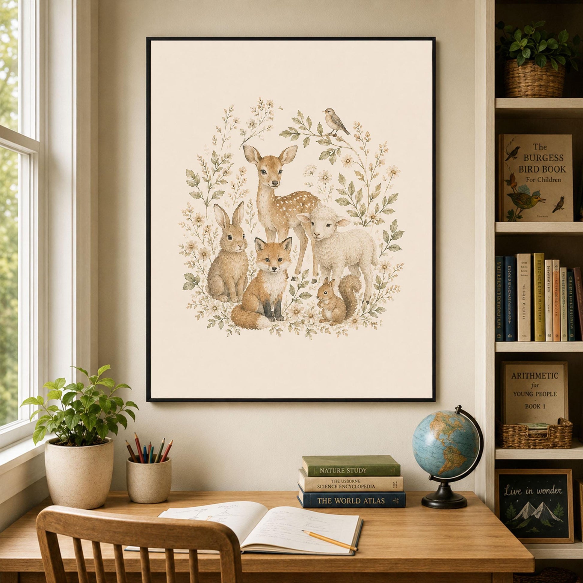 Woodland Animals Nursery Wall Art Print | Children’s Home Decor | Forest | Boy | Kids | Girl | Cottage Core | Family Artwork