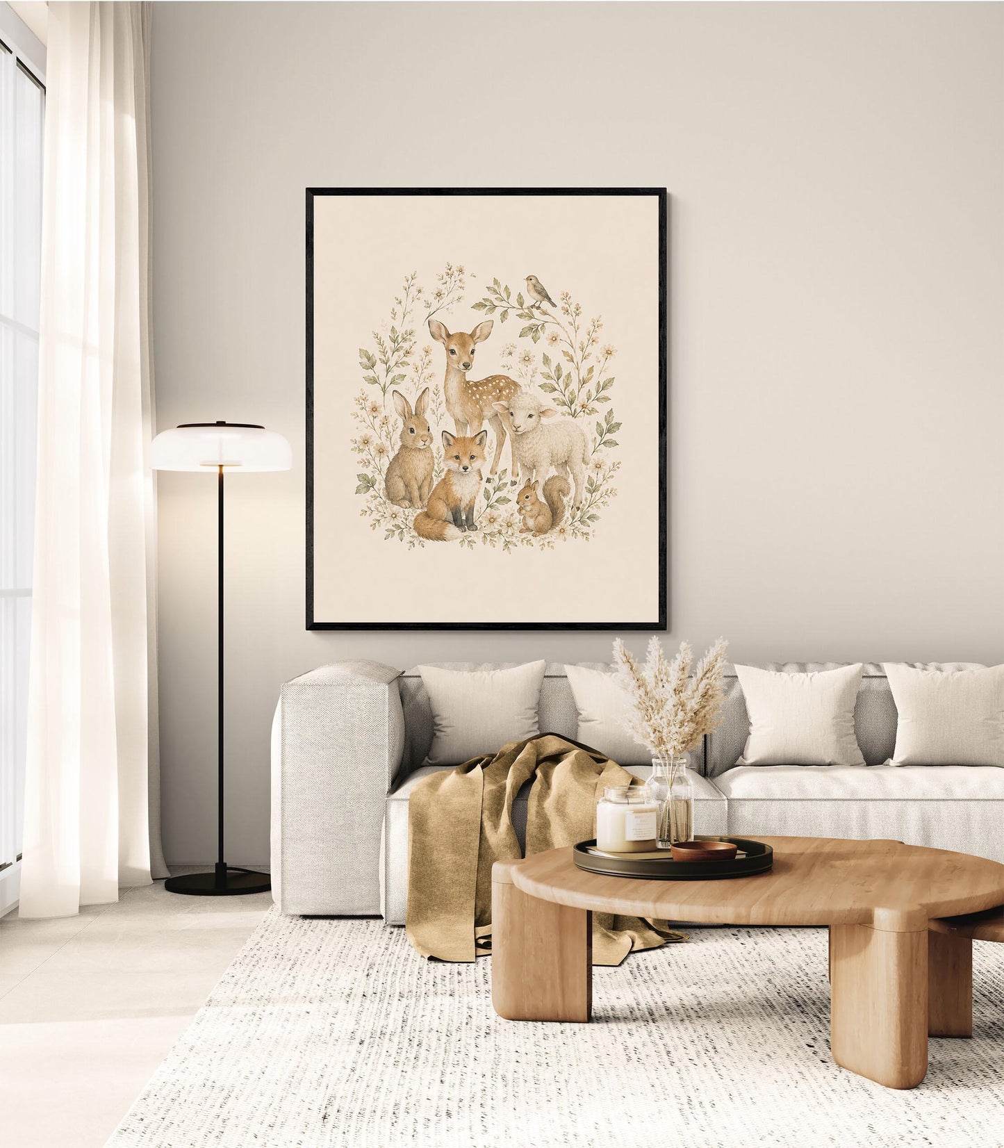 Woodland Animals Nursery Wall Art Print | Children’s Home Decor | Forest | Boy | Kids | Girl | Cottage Core | Family Artwork