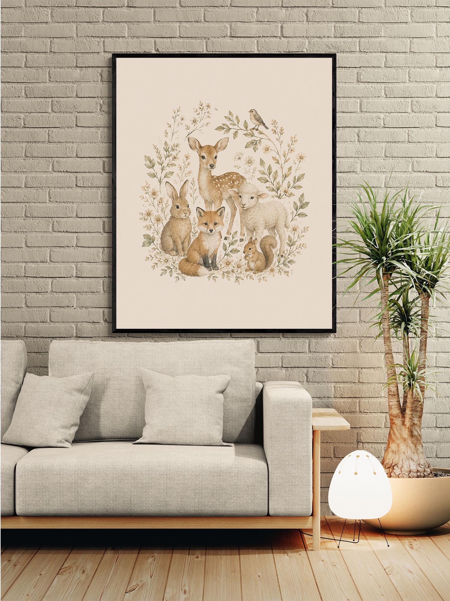 Woodland Animals Nursery Wall Art Print | Children’s Home Decor | Forest | Boy | Kids | Girl | Cottage Core | Family Artwork