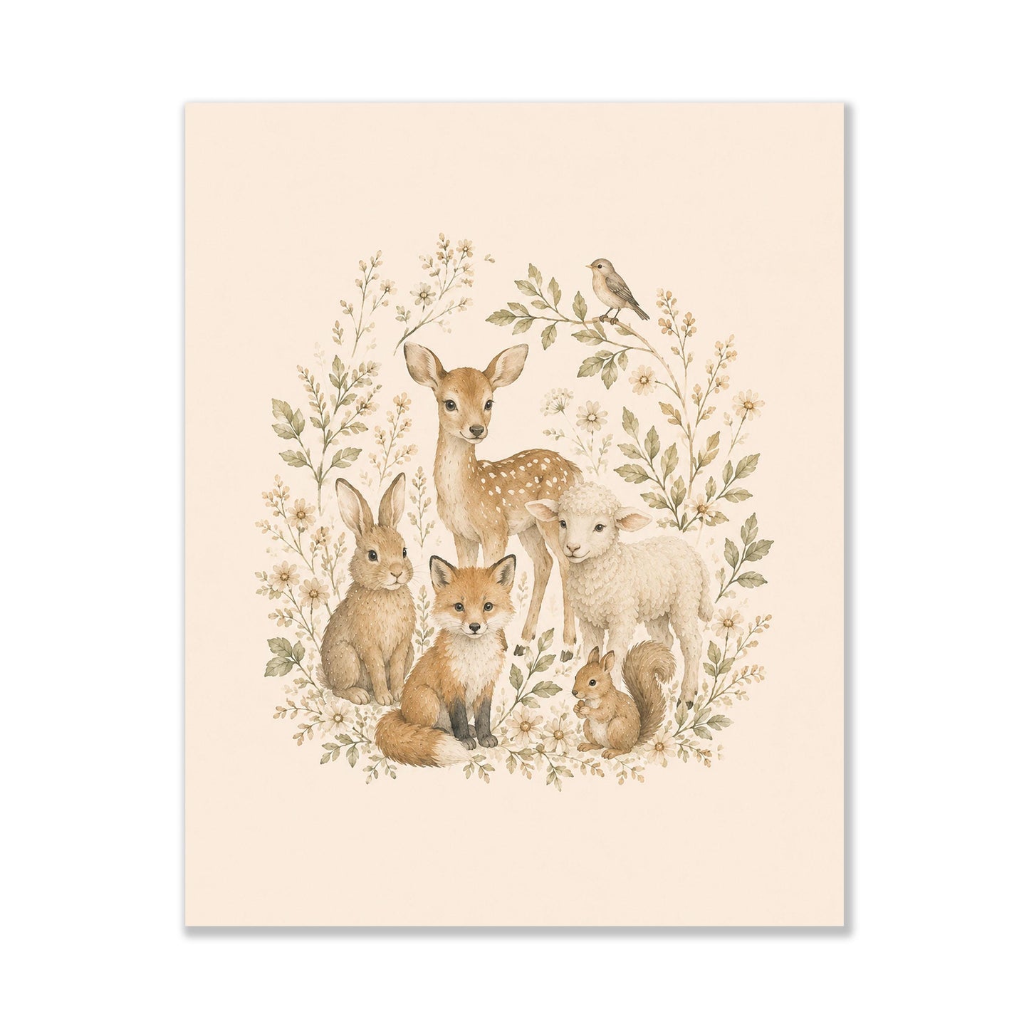 Woodland Animals Nursery Wall Art Print | Children’s Home Decor | Forest | Boy | Kids | Girl | Cottage Core | Family Artwork