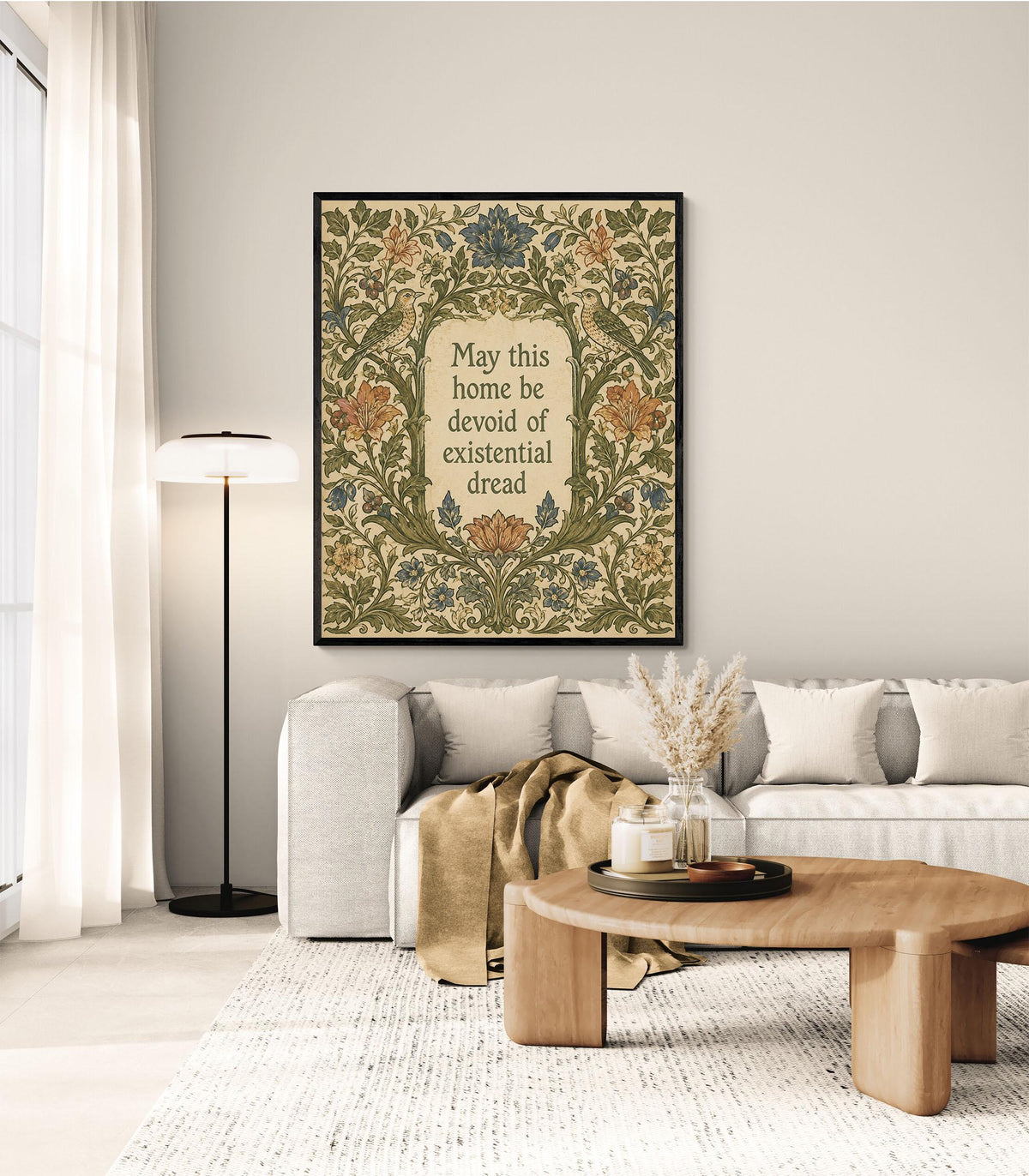 May This Home Be Devoid Of Existential Dread Art Print | Inspirational Wall Artwork | Living Room | Home Decor Gift | William Morris Poster