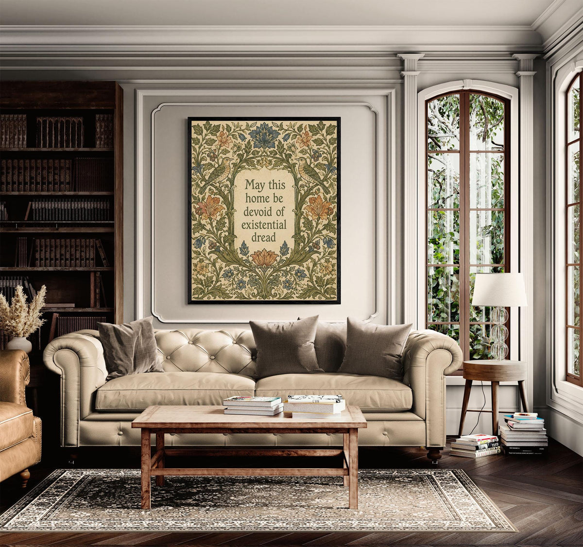 May This Home Be Devoid Of Existential Dread Art Print | Inspirational Wall Artwork | Living Room | Home Decor Gift | William Morris Poster