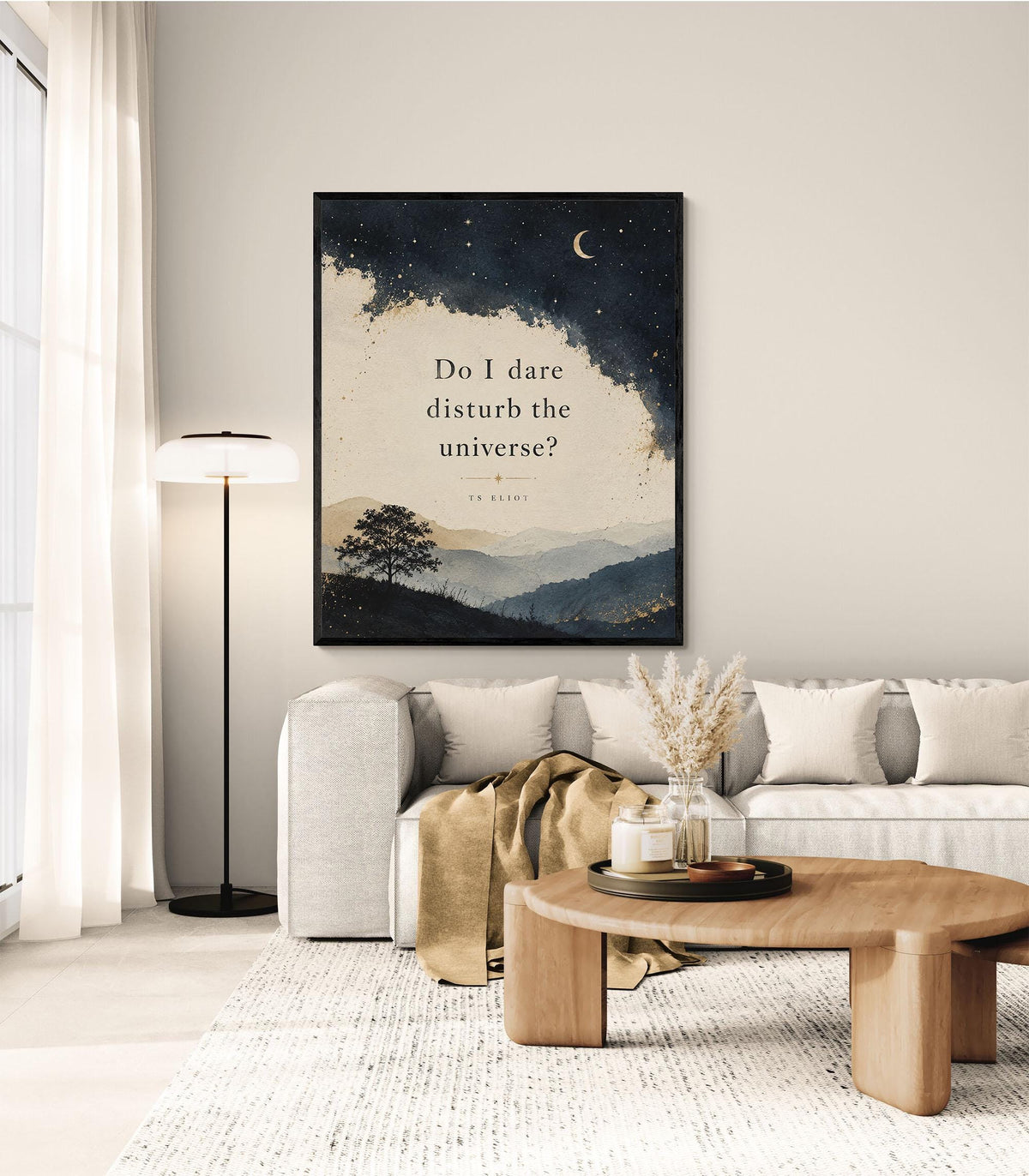Do I Dare Disturb the Universe Wall Art Print | T.S. Eliot Quote | Literary Wall Art | Living Room | Inspirational Prufrock Home Decor