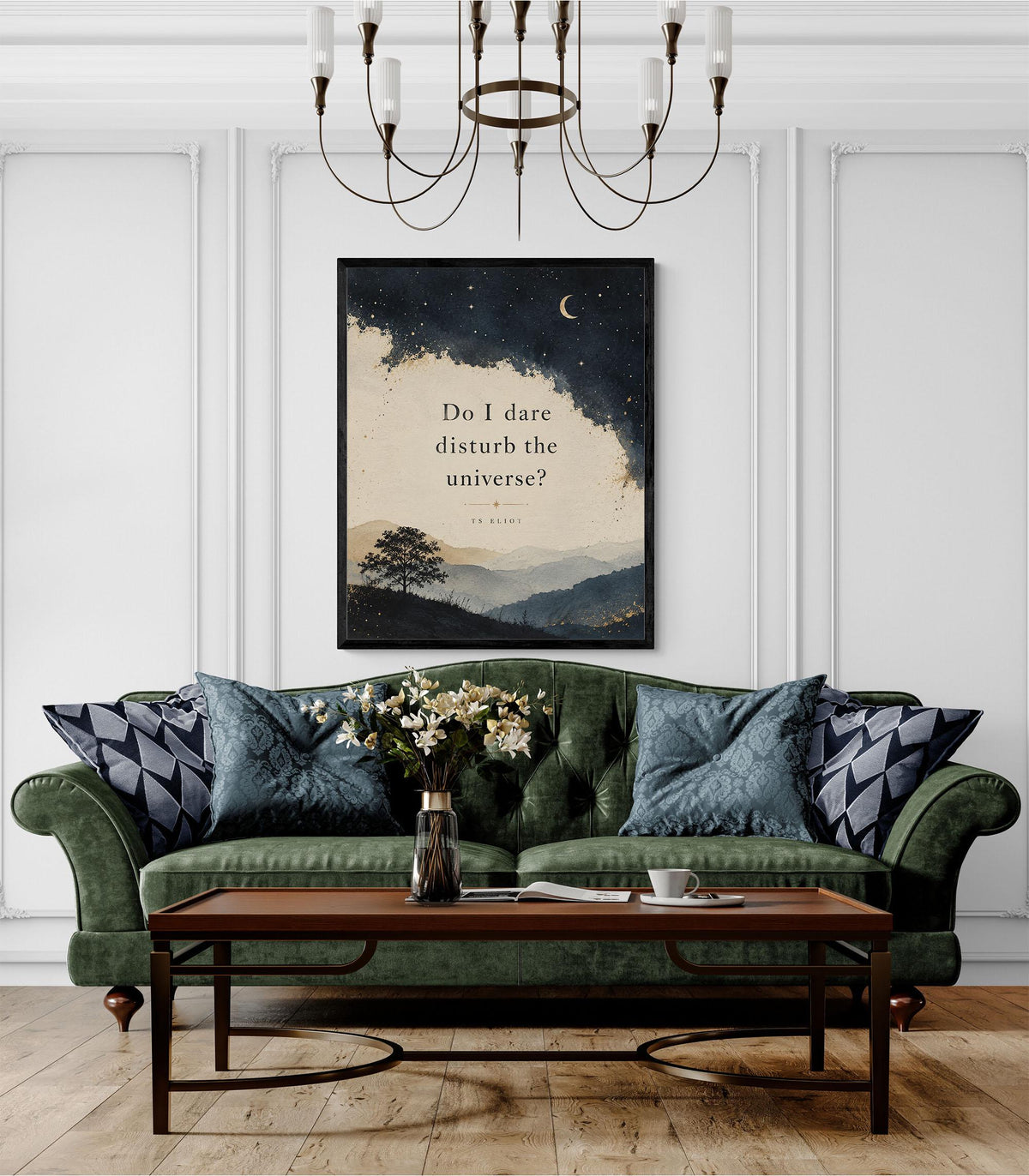 Do I Dare Disturb the Universe Wall Art Print | T.S. Eliot Quote | Literary Wall Art | Living Room | Inspirational Prufrock Home Decor