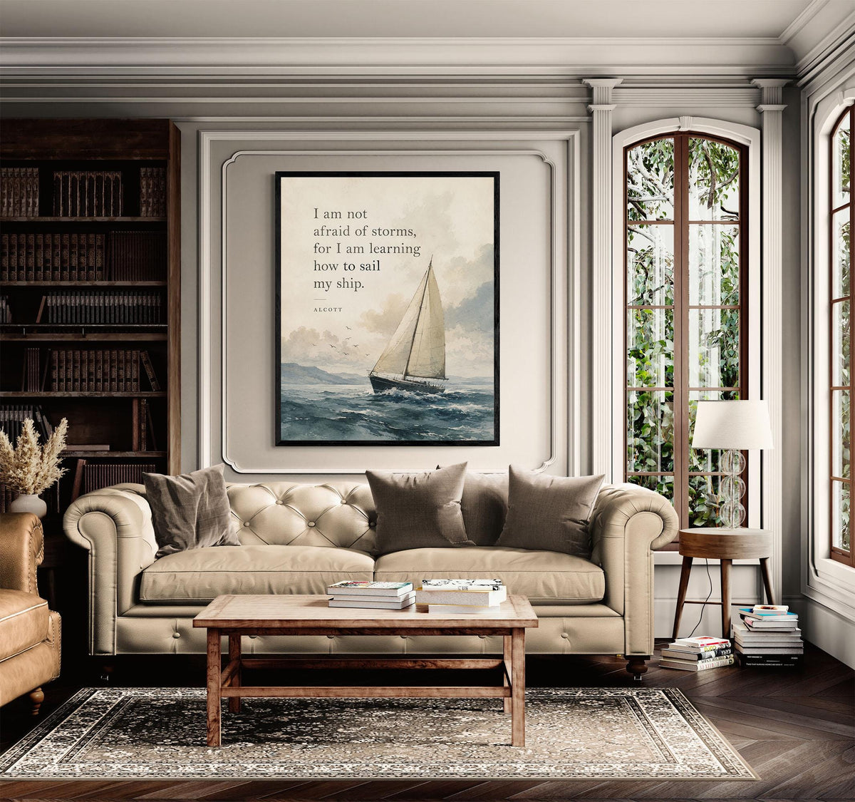 I Am Not Afraid Of Storms Wall Art Print | Louisa May Alcott Quote | Little Women | Children's Home Decor | Literary | Nursery Poster