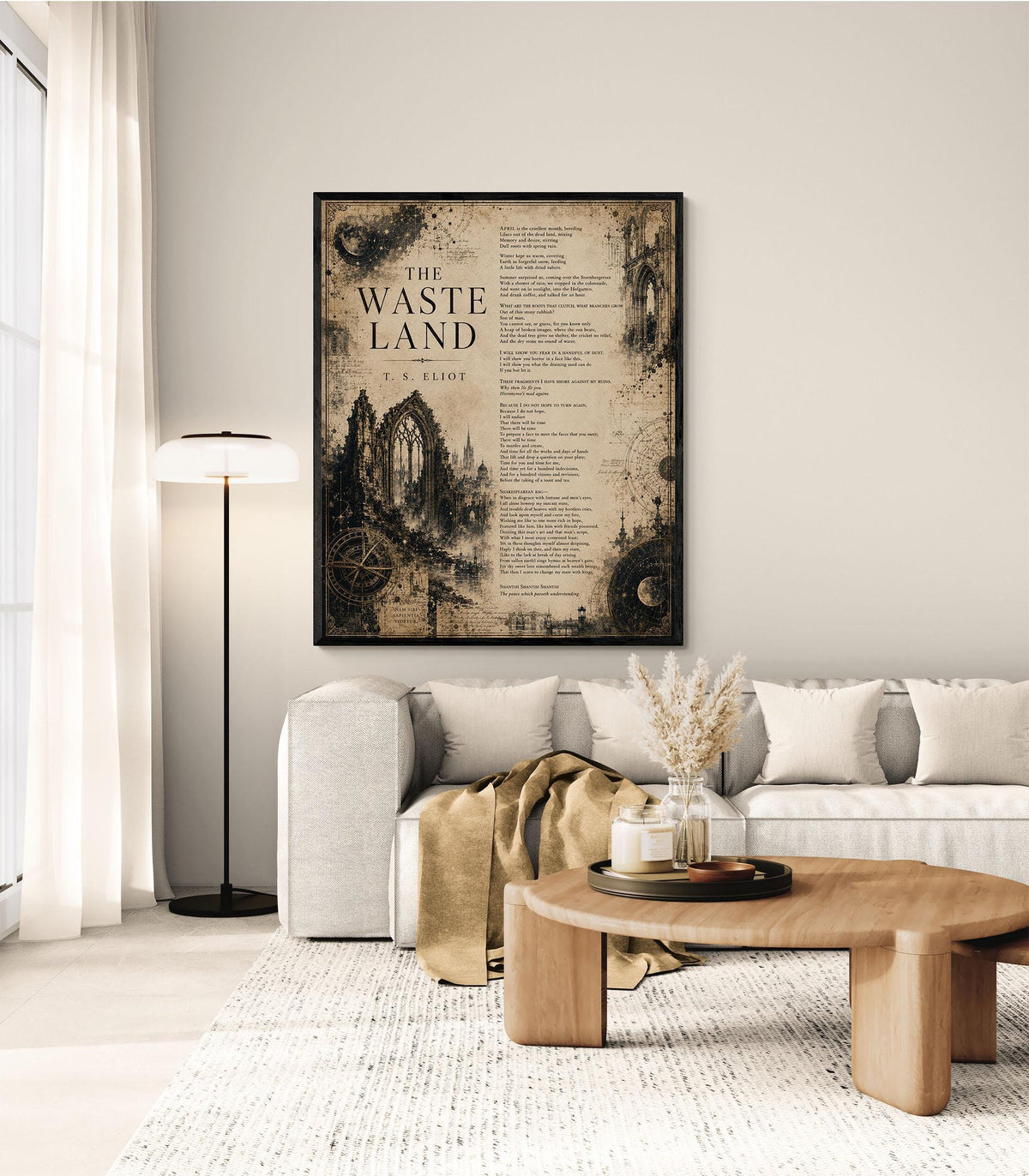 The Waste Land Print | T.S. Eliot Poetry Wall Art | Dark Academia Literary Decor | Gothic Library Art Gift