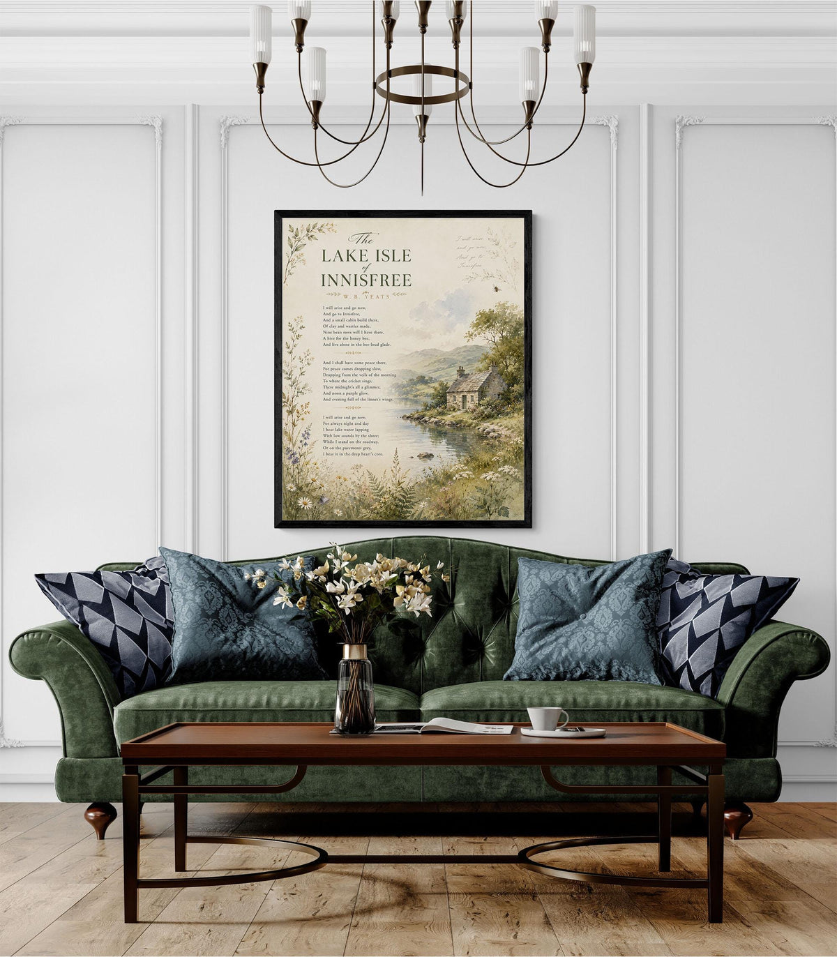 Lake Isle of Innisfree Print | W.B. Yeats Poetry Wall Art | Cottagecore Landscape Decor | Literary Gift