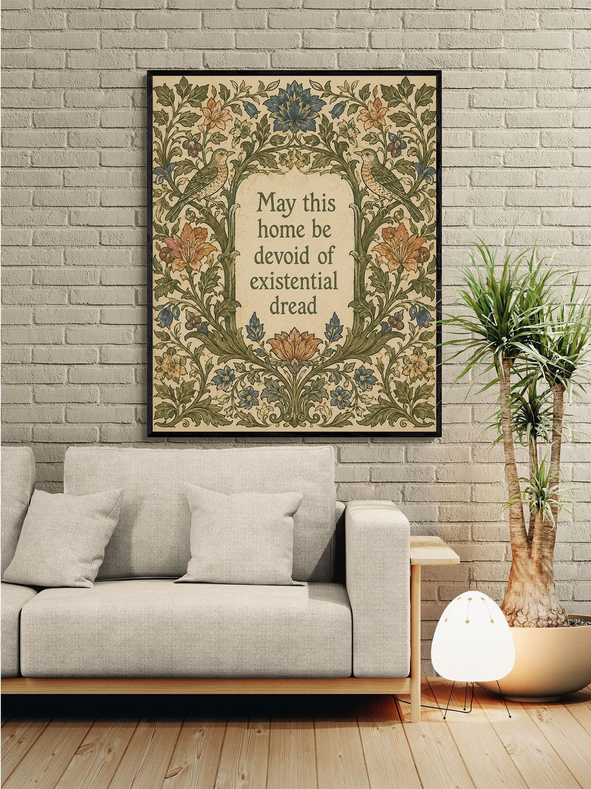 May This Home Be Devoid Of Existential Dread Art Print | Inspirational Wall Artwork | Living Room | Home Decor Gift | William Morris Poster