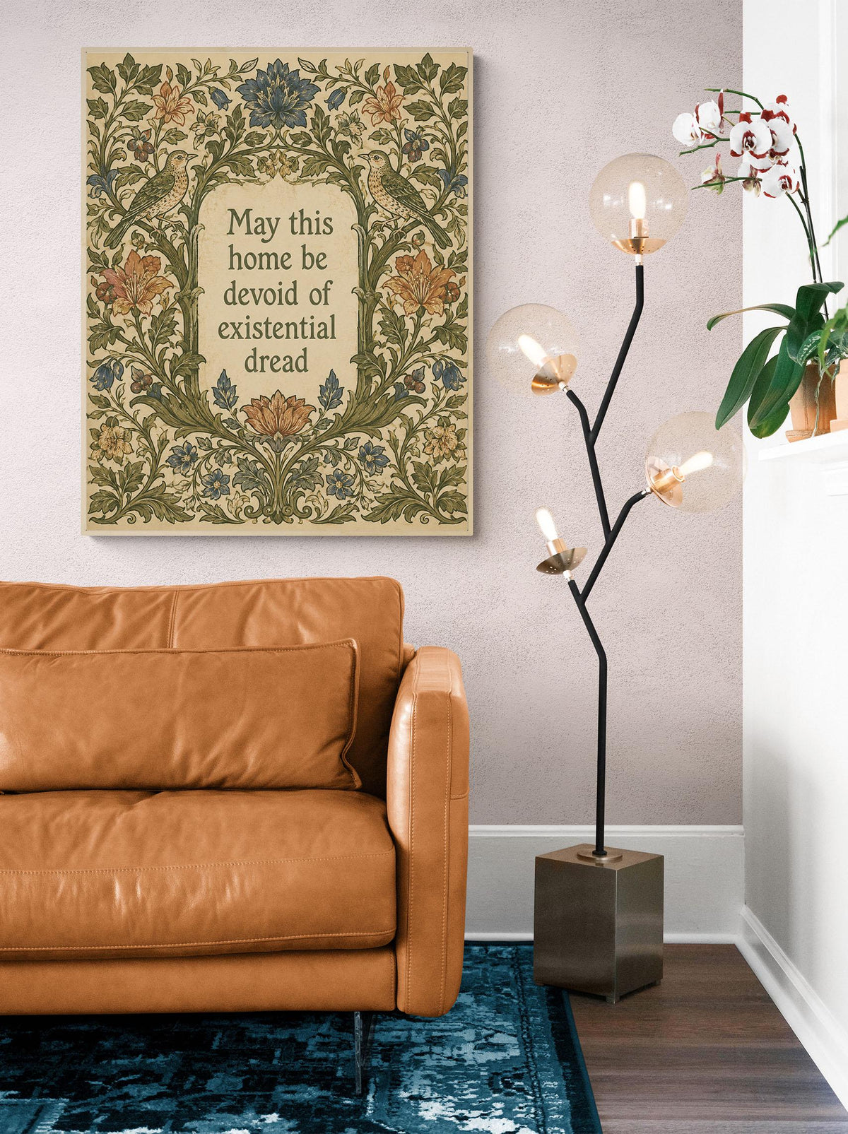 May This Home Be Devoid Of Existential Dread Art Print | Inspirational Wall Artwork | Living Room | Home Decor Gift | William Morris Poster