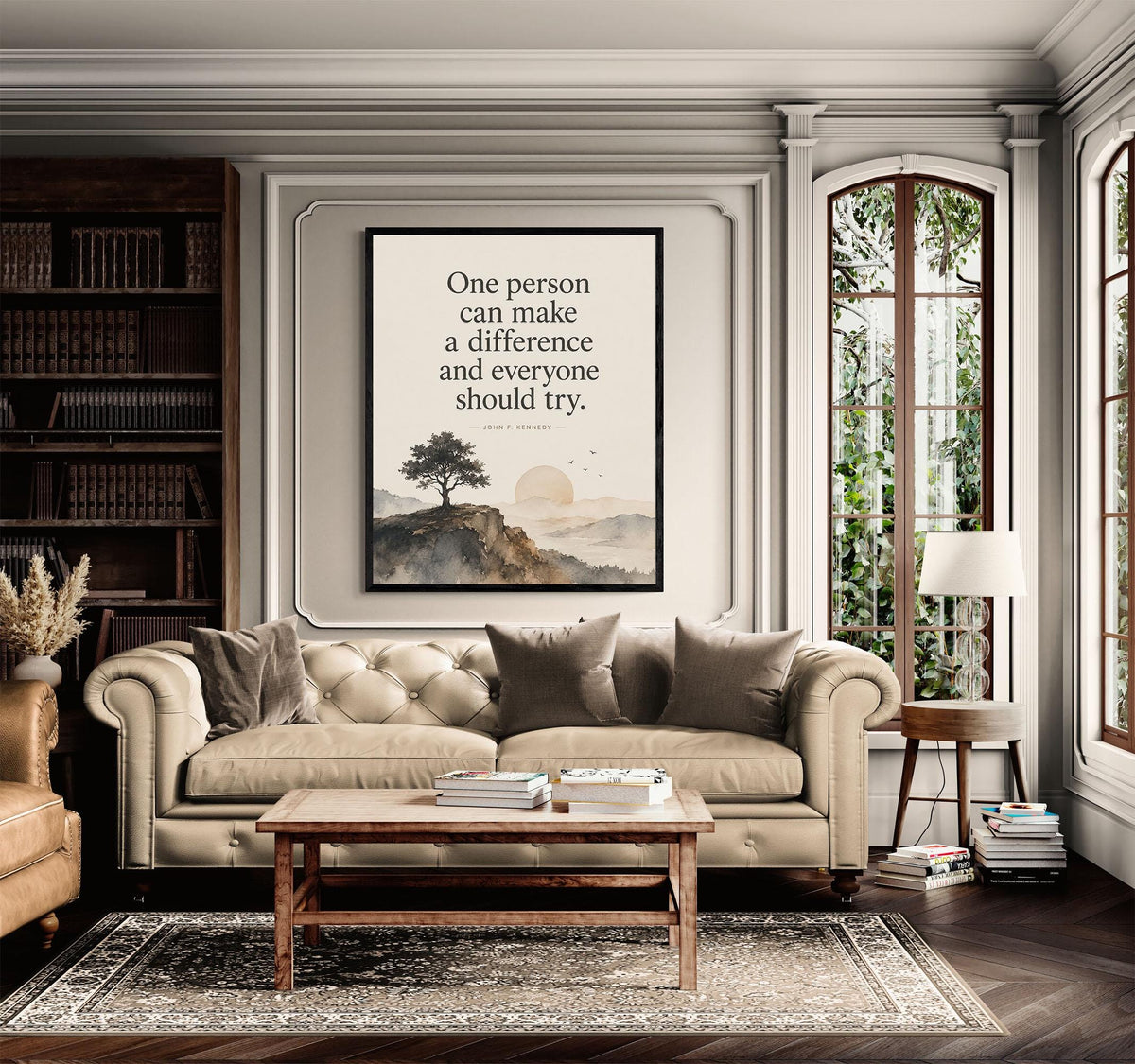 One Person Can Make A Difference Wall Art Print | JFK Quote | Typography | Inspirational Home Decor | History Poster