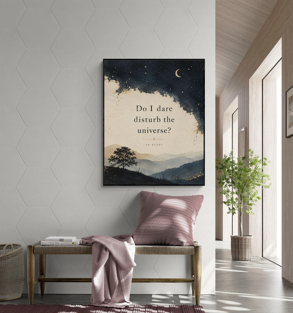 Do I Dare Disturb the Universe Wall Art Print | T.S. Eliot Quote | Literary Wall Art | Living Room | Inspirational Prufrock Home Decor