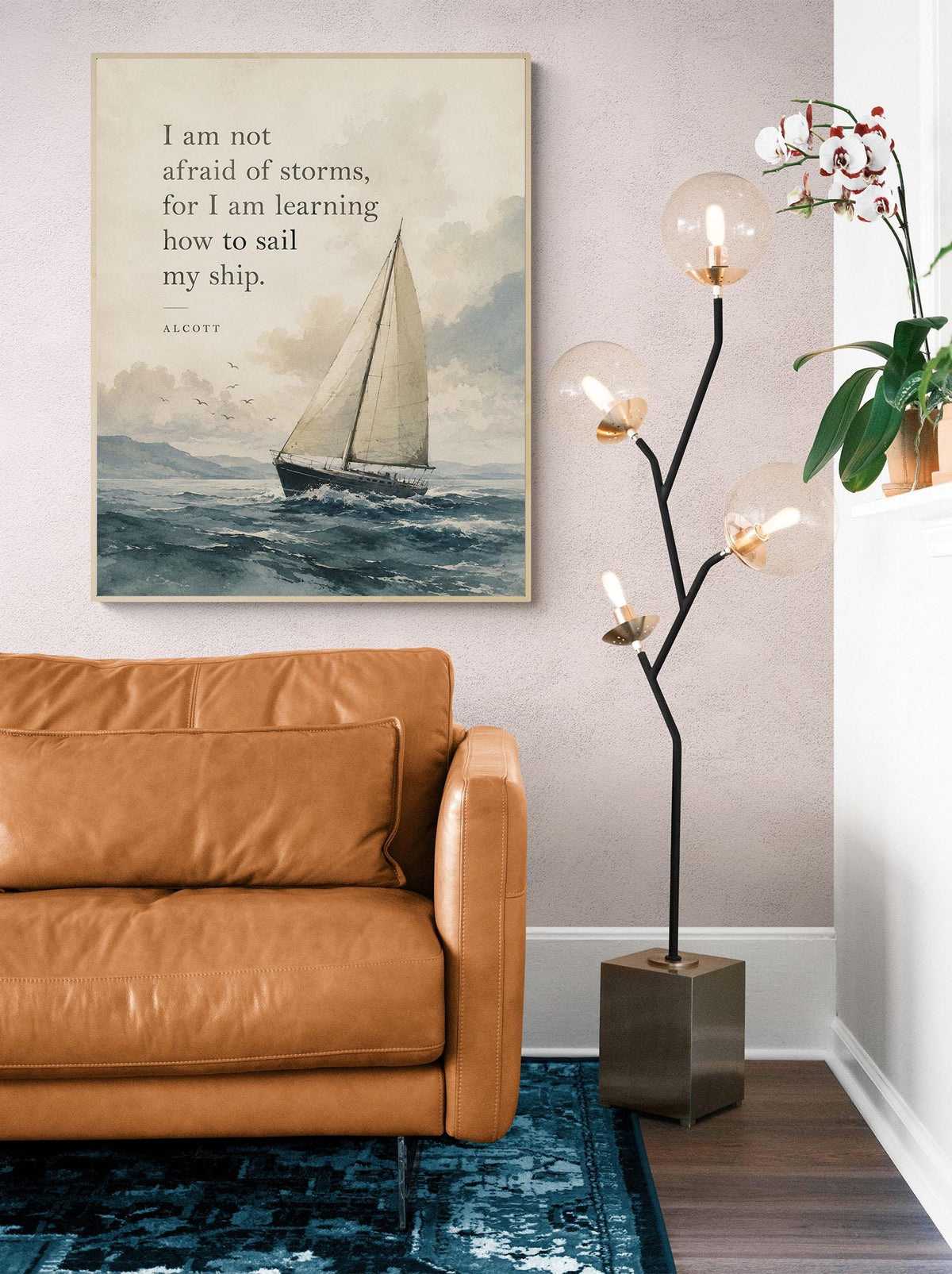 I Am Not Afraid Of Storms Wall Art Print | Louisa May Alcott Quote | Little Women | Children's Home Decor | Literary | Nursery Poster