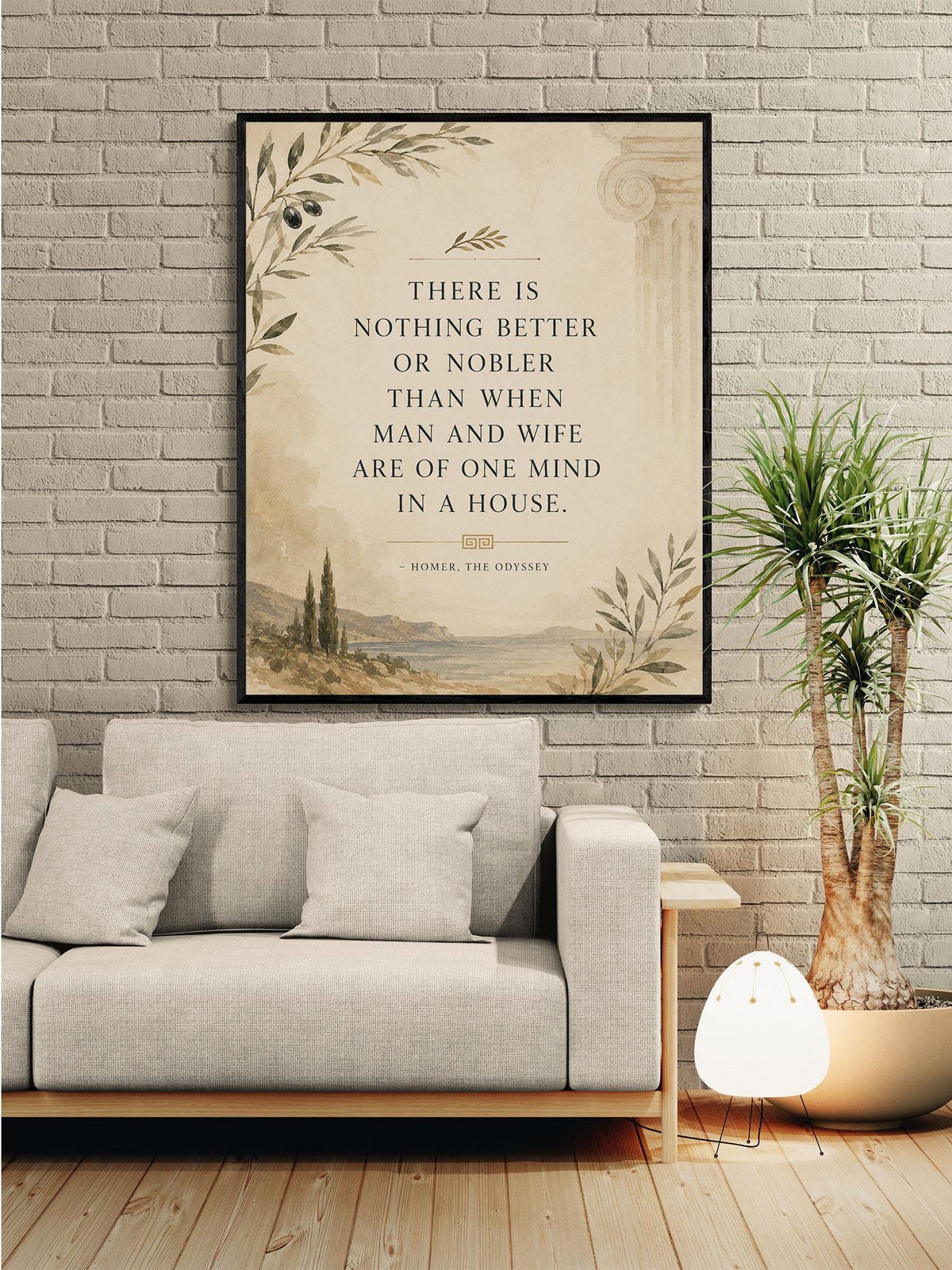 Homer Odyssey Wall Art Print | Man and Wife | Classical Literature Marriage Home Decor