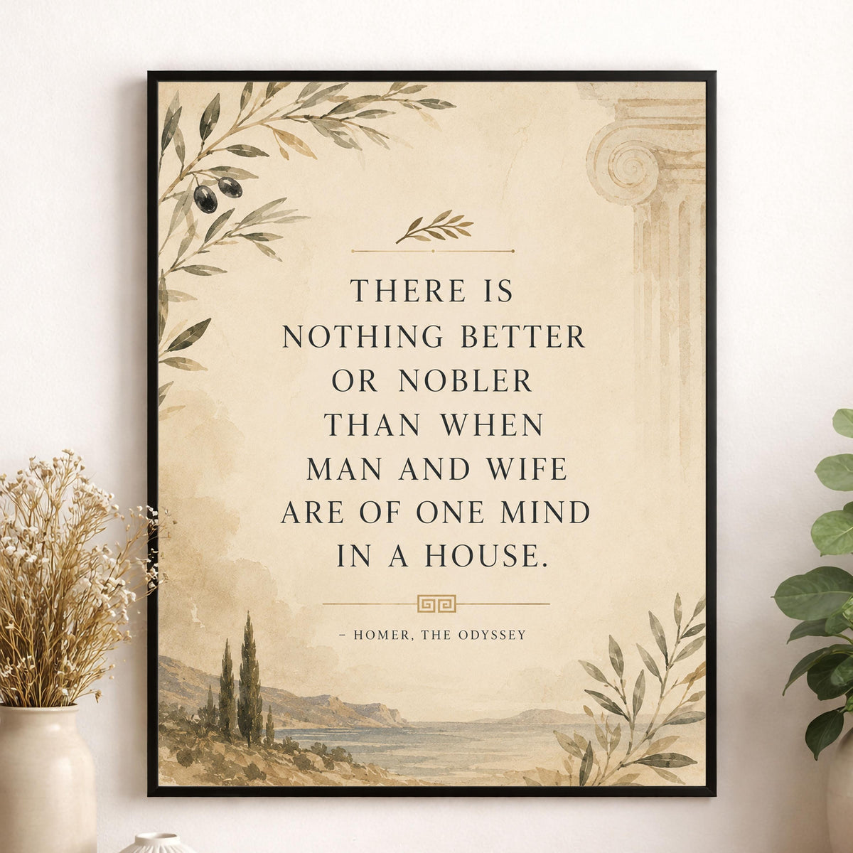 Homer Odyssey Wall Art Print | Man and Wife | Classical Literature Marriage Home Decor