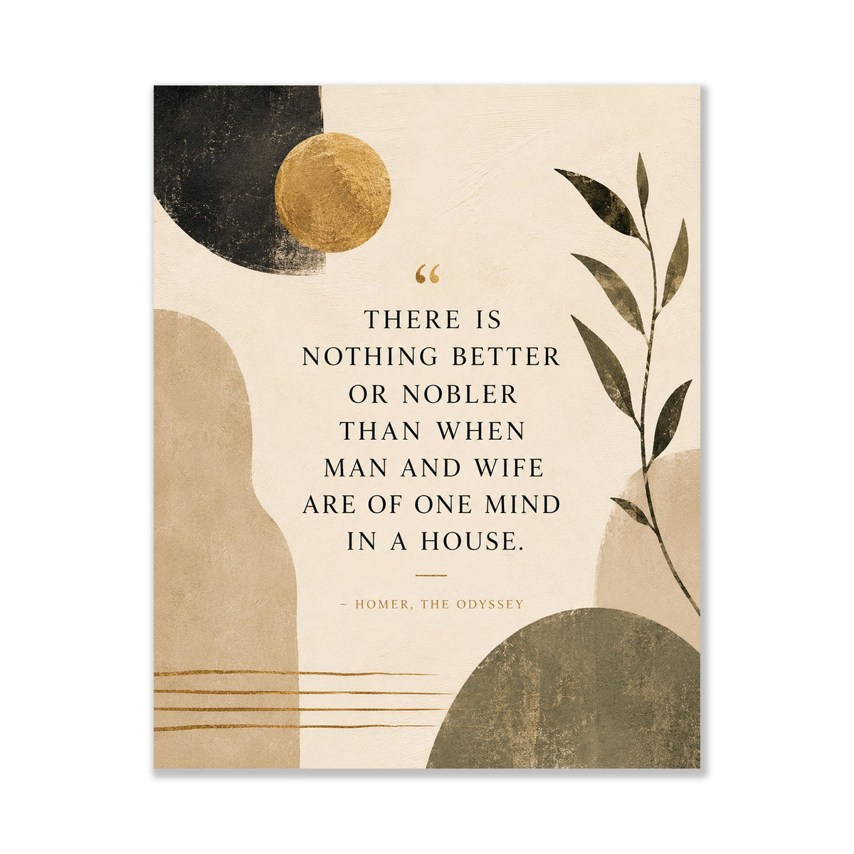 Homer Odyssey Wall Art Print | Husband and Wife | Classical Literature Marriage Home Decor