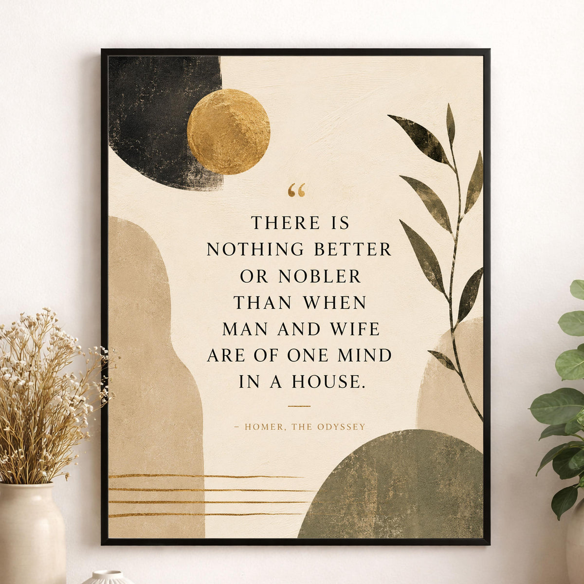 Homer Odyssey Wall Art Print | Husband and Wife | Classical Literature Marriage Home Decor
