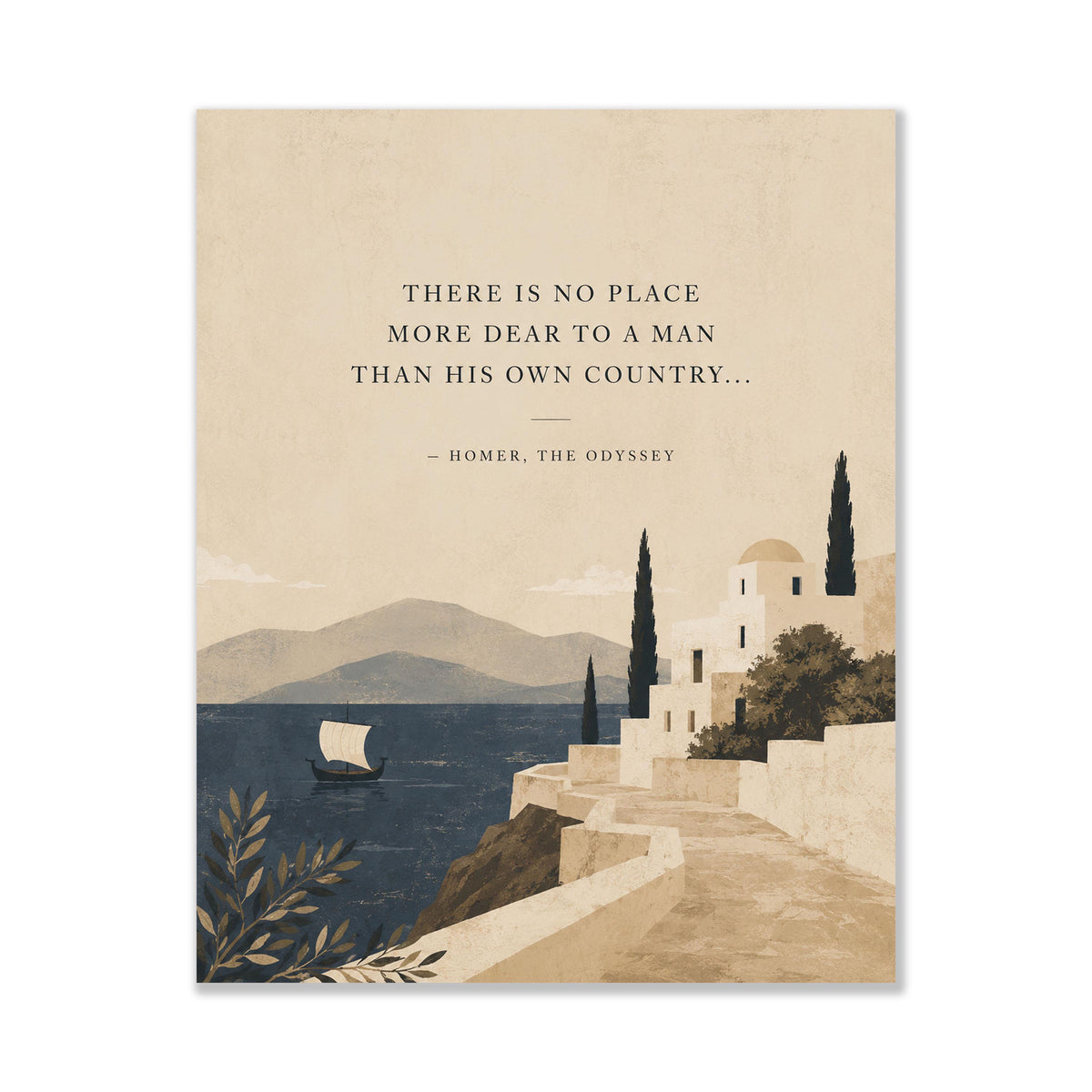 Homer Odyssey Wall Art Print | There Is No Place More Dear | Classical Literature Home Decor