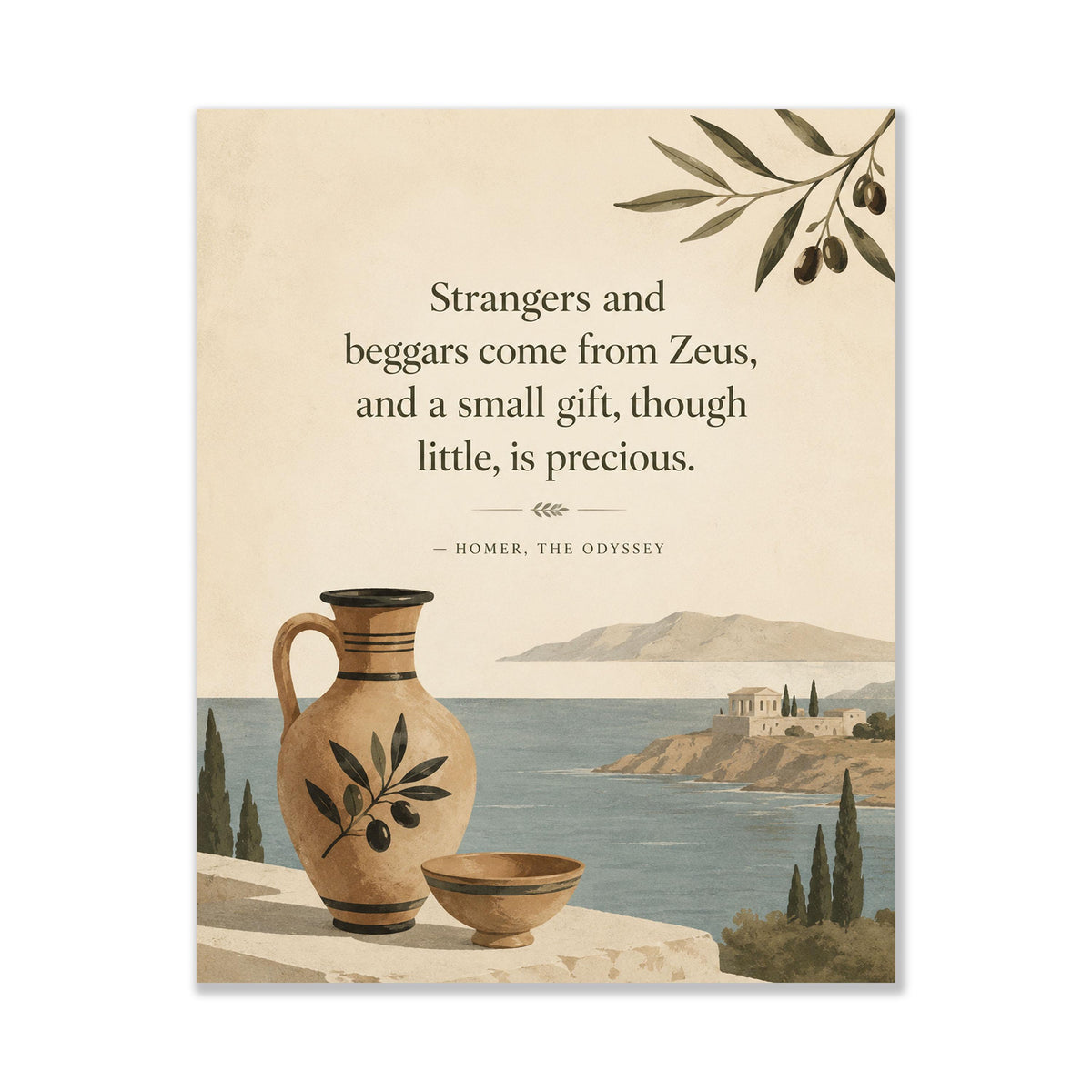 Homer Odyssey Wall Art Print | Strangers and Beggars | Classical Literature Home Decor