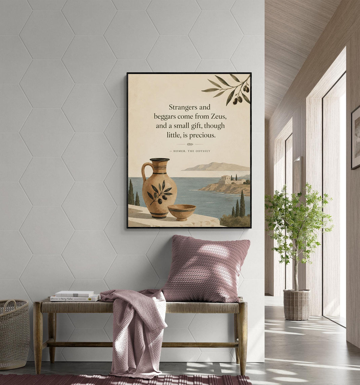 Homer Odyssey Wall Art Print | Strangers and Beggars | Classical Literature Home Decor