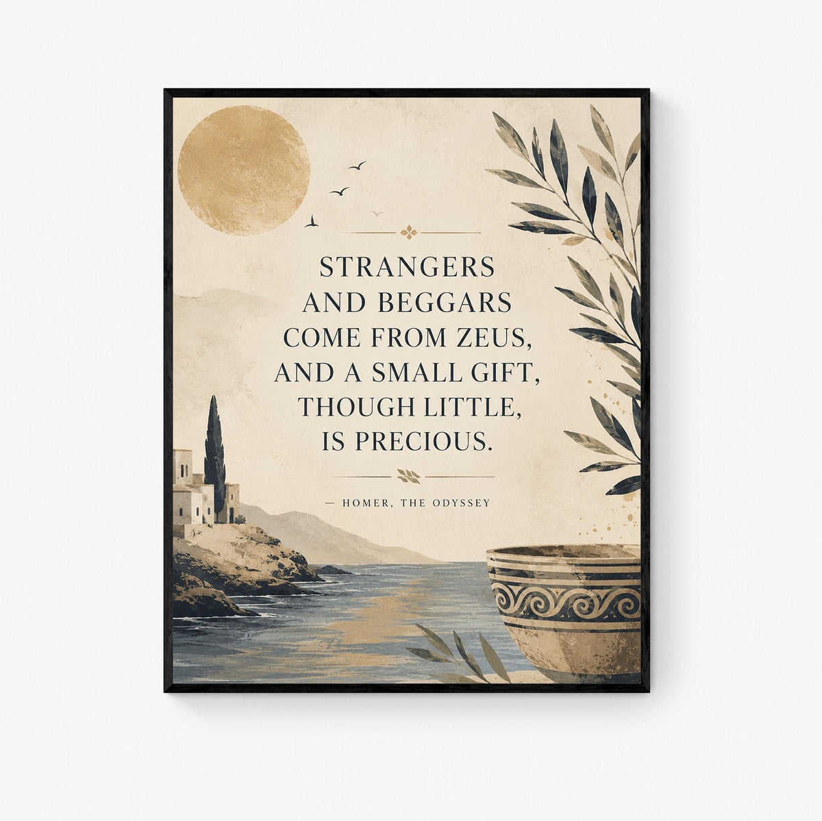 Homer Odyssey Wall Art Print | Strangers and Beggars | Classical Literature| Coastal Home Decor