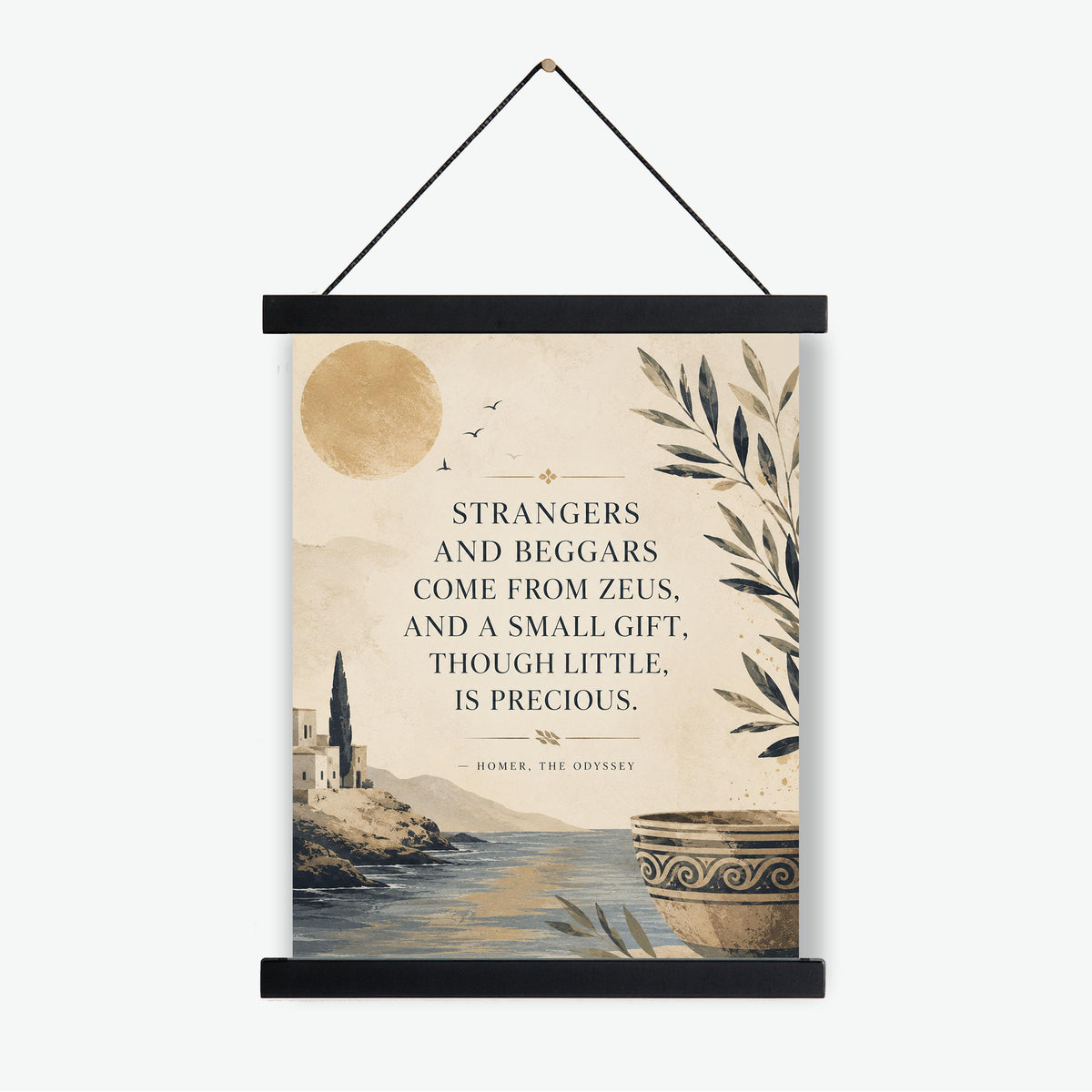 Homer Odyssey Wall Art Print | Strangers and Beggars | Classical Literature| Coastal Home Decor