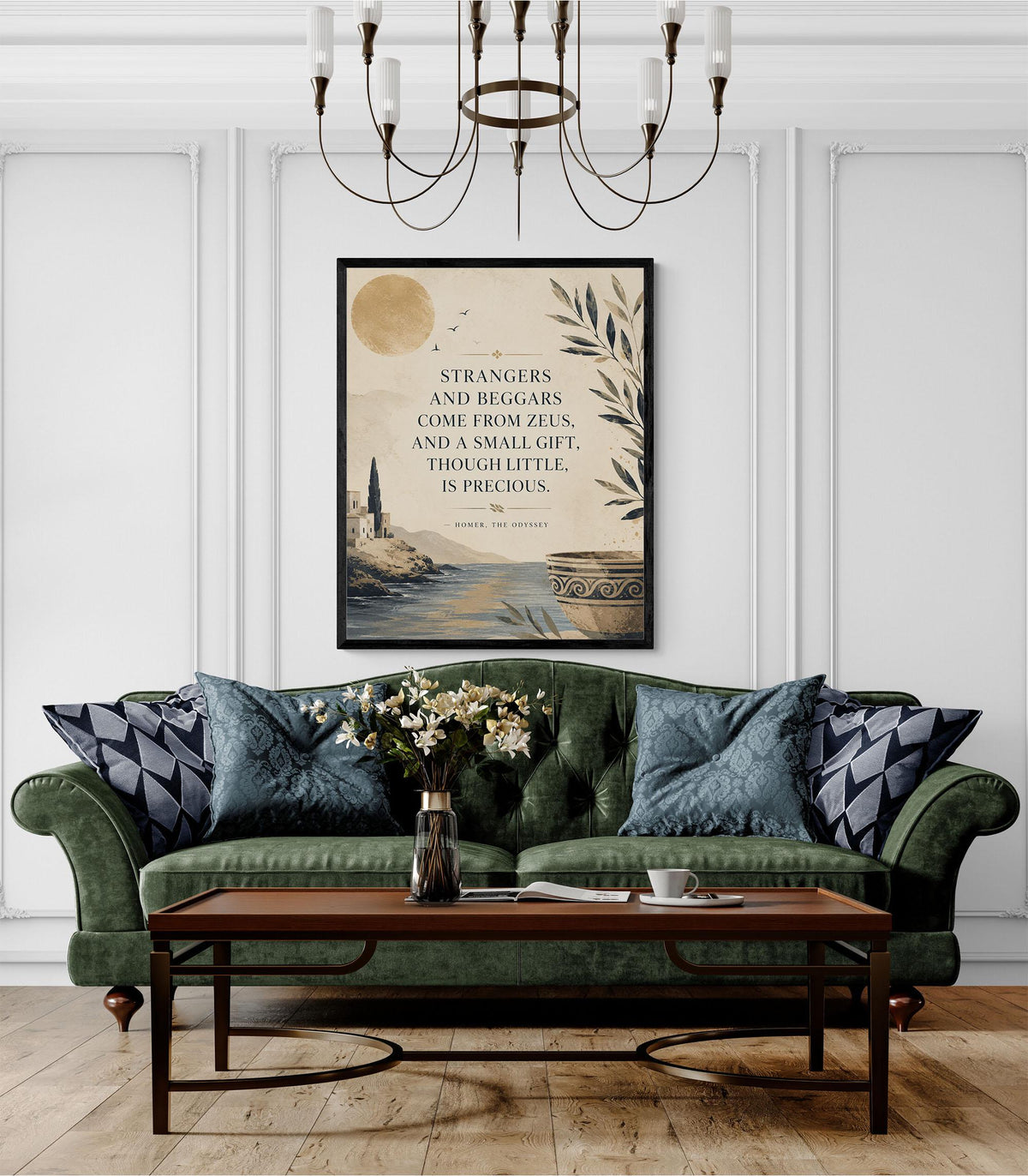 Homer Odyssey Wall Art Print | Strangers and Beggars | Classical Literature| Coastal Home Decor