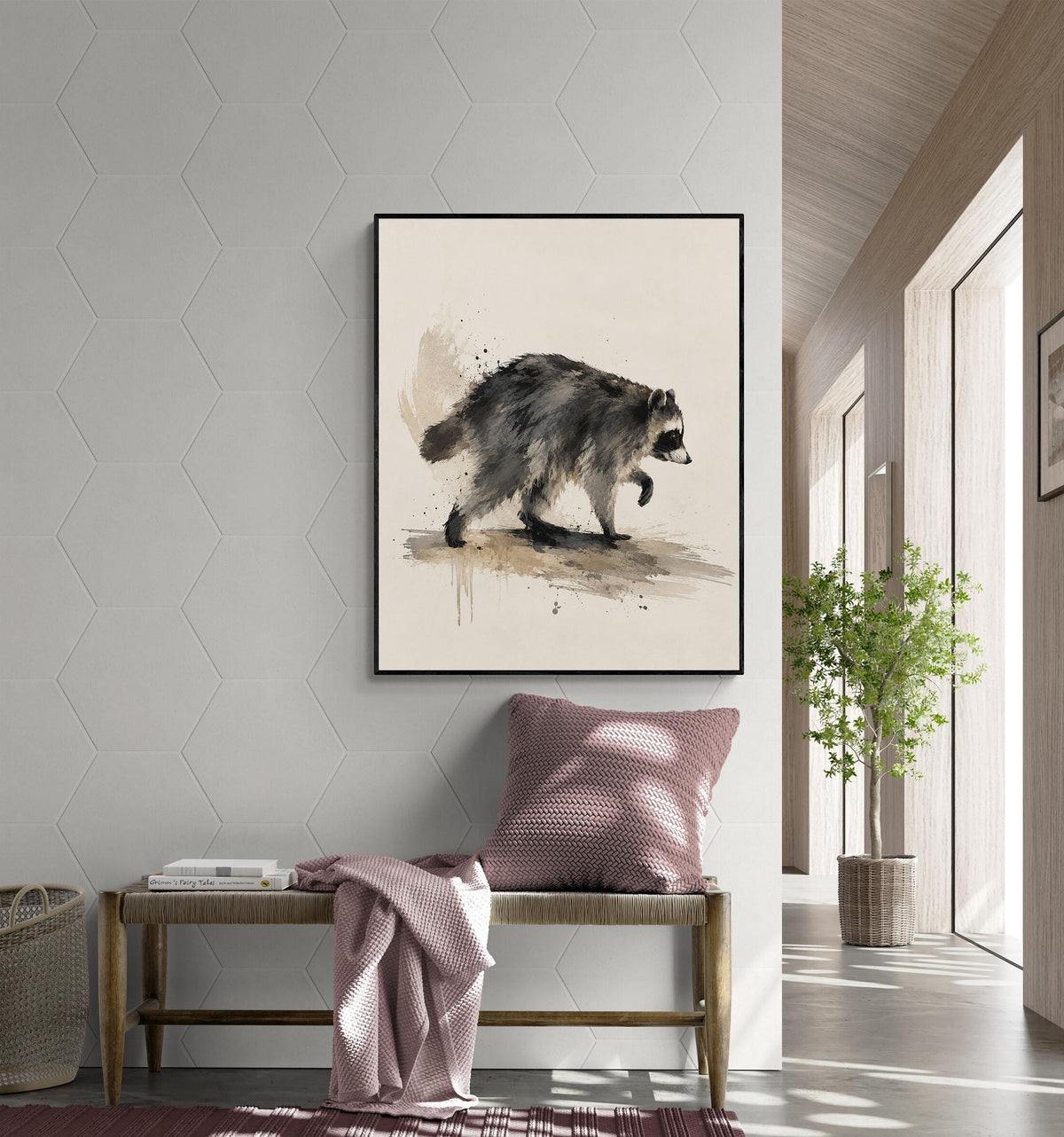 Jimothy Wall Art Print, Raccoon Animal Home Decor, Woodland Artwork, Gift