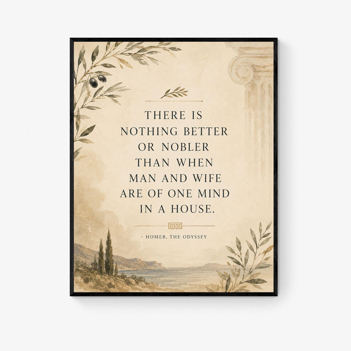 Homer Odyssey Wall Art Print | Man and Wife | Classical Literature Marriage Home Decor