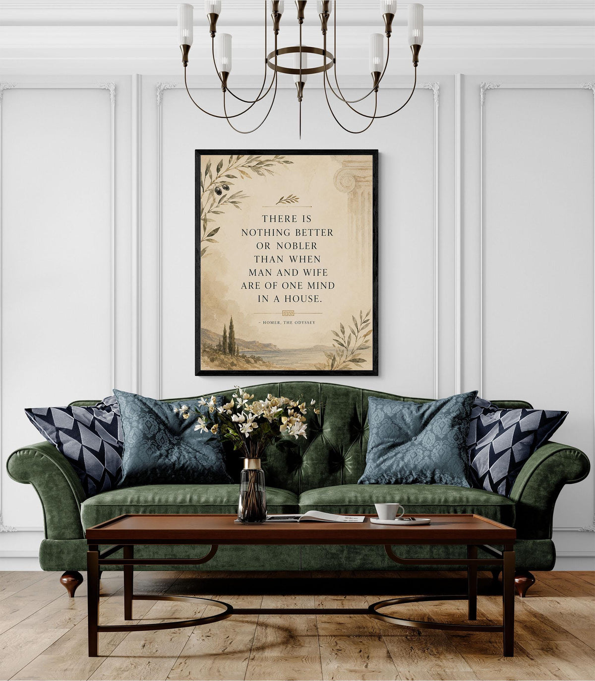 Homer Odyssey Wall Art Print | Man and Wife | Classical Literature Marriage Home Decor