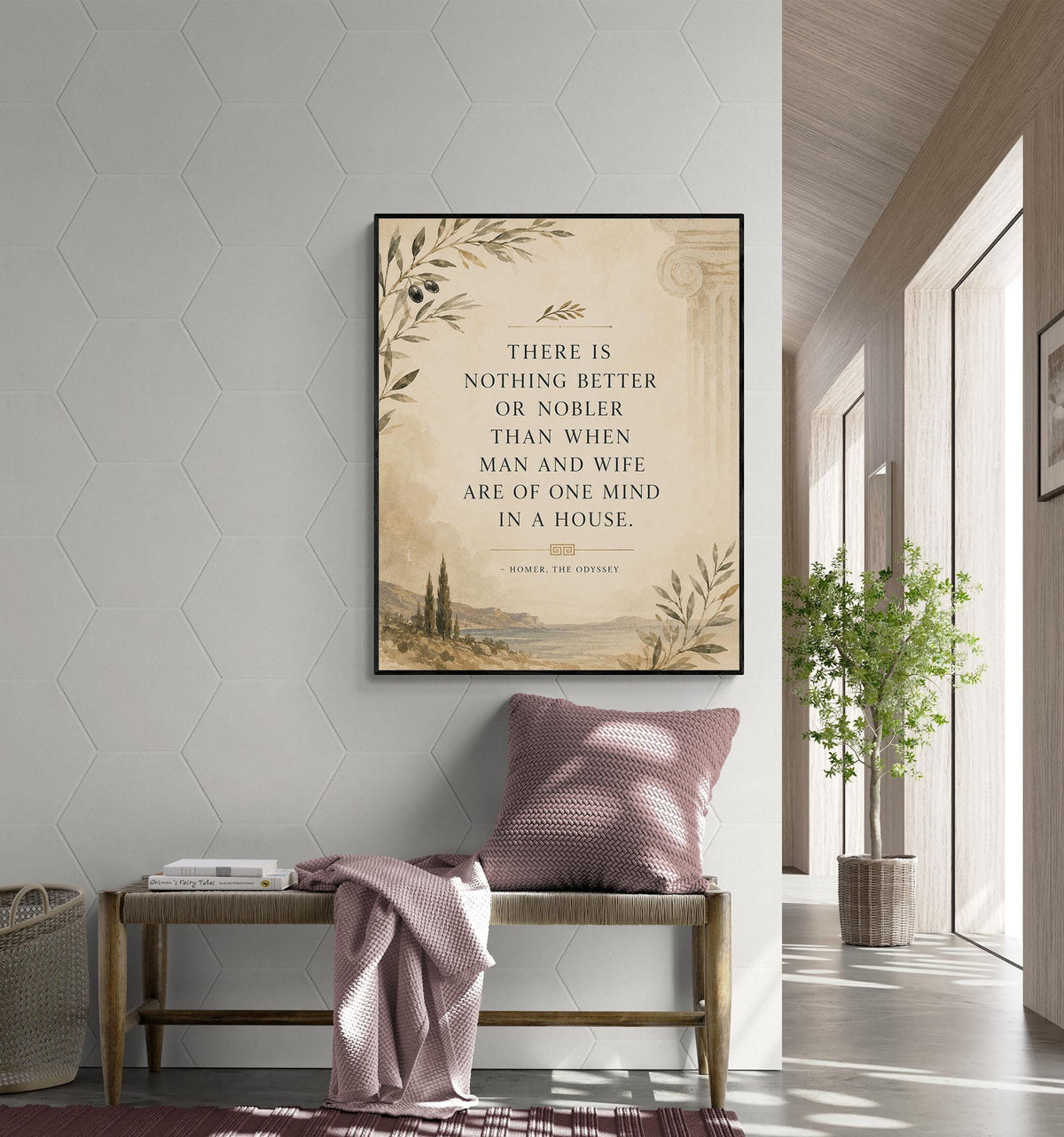Homer Odyssey Wall Art Print | Man and Wife | Classical Literature Marriage Home Decor