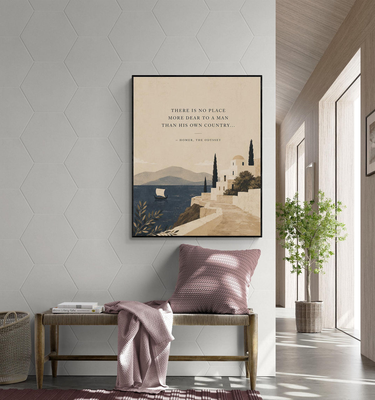 Homer Odyssey Wall Art Print | There Is No Place More Dear | Classical Literature Home Decor