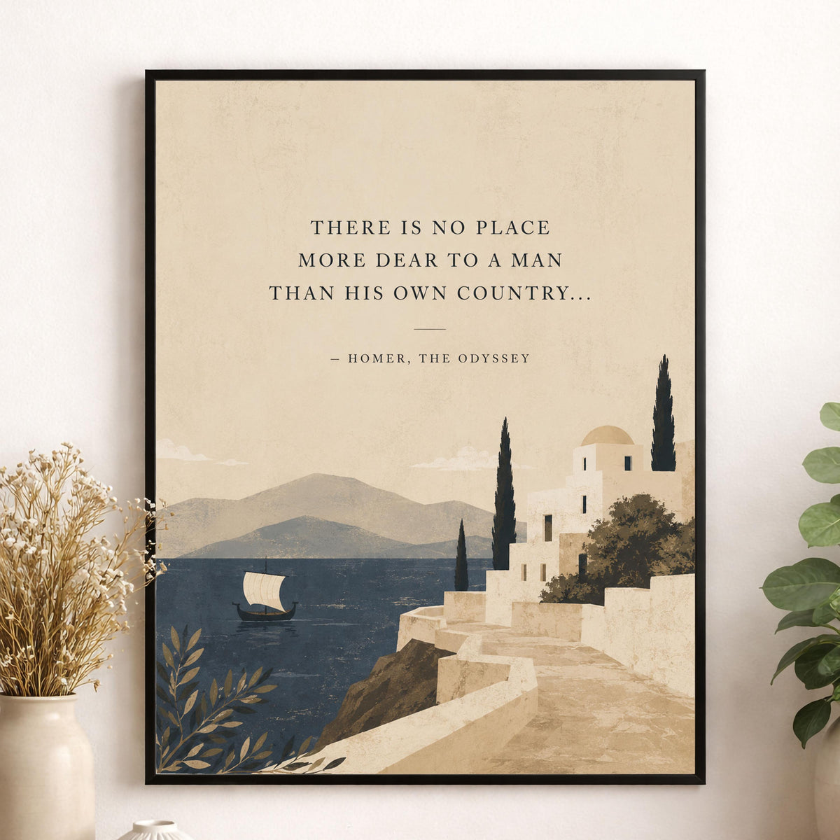 Homer Odyssey Wall Art Print | There Is No Place More Dear | Classical Literature Home Decor