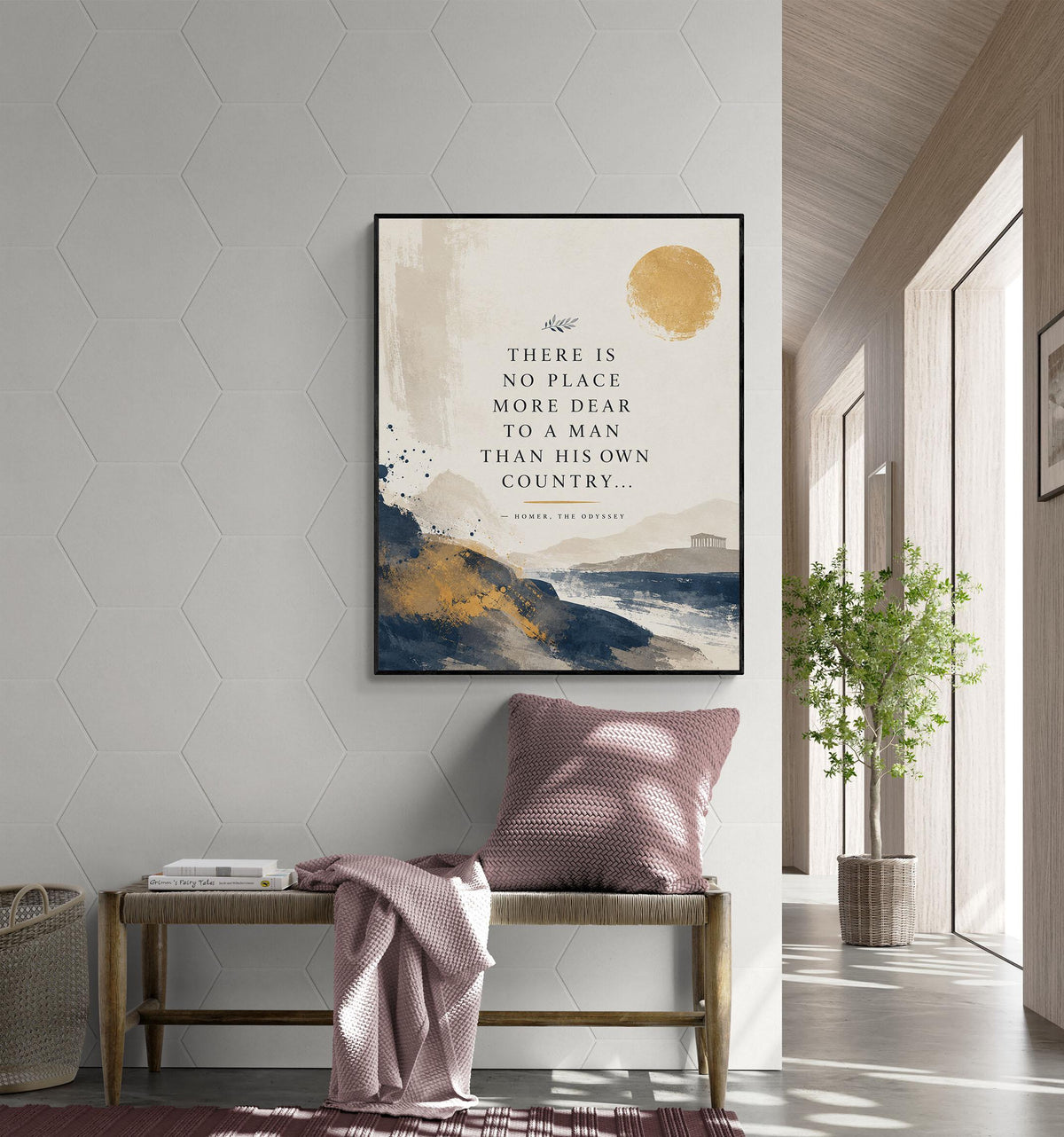 Homer Odyssey Wall Art Print | There Is No Place More Dear | Classical Literature Home Decor
