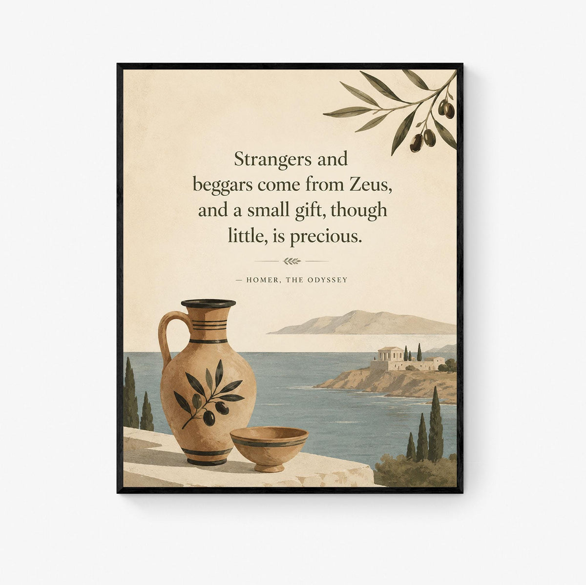 Homer Odyssey Wall Art Print | Strangers and Beggars | Classical Literature Home Decor