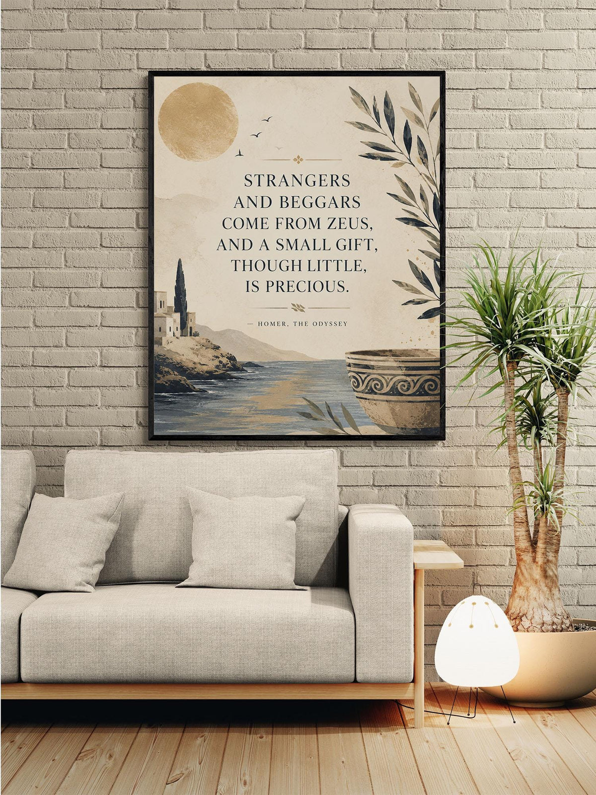 Homer Odyssey Wall Art Print | Strangers and Beggars | Classical Literature| Coastal Home Decor