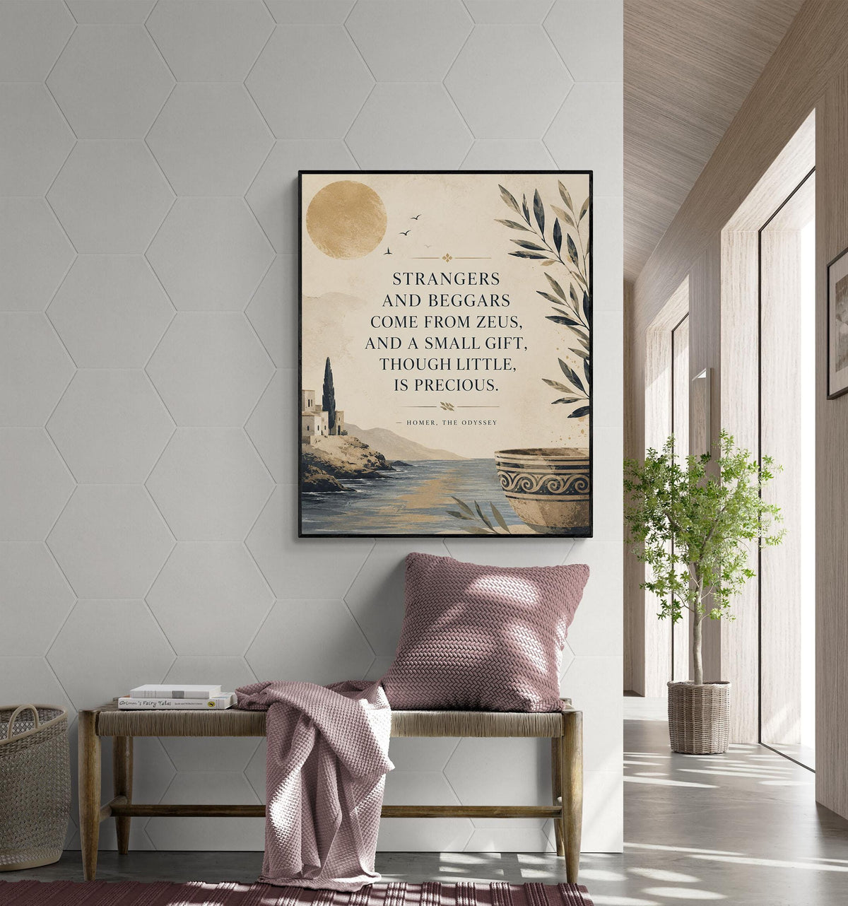 Homer Odyssey Wall Art Print | Strangers and Beggars | Classical Literature| Coastal Home Decor