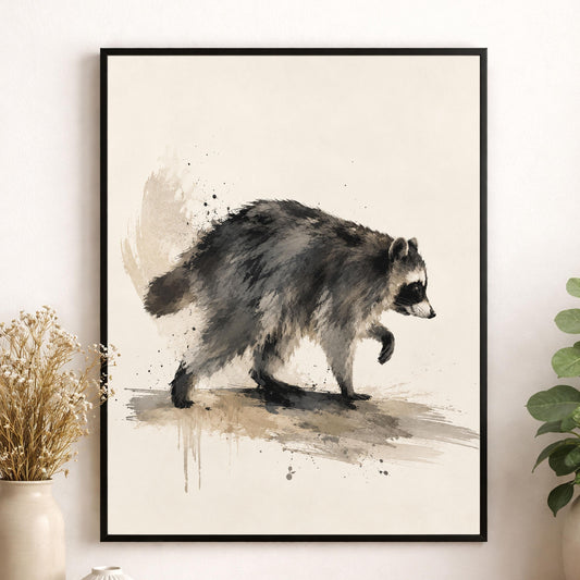Jimothy Wall Art Print, Raccoon Animal Home Decor, Woodland Artwork, Gift